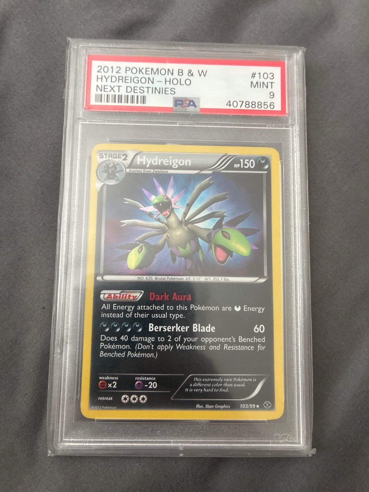 2012 Pokemon Black & White Next Destinies Hydreigon-Holo 103