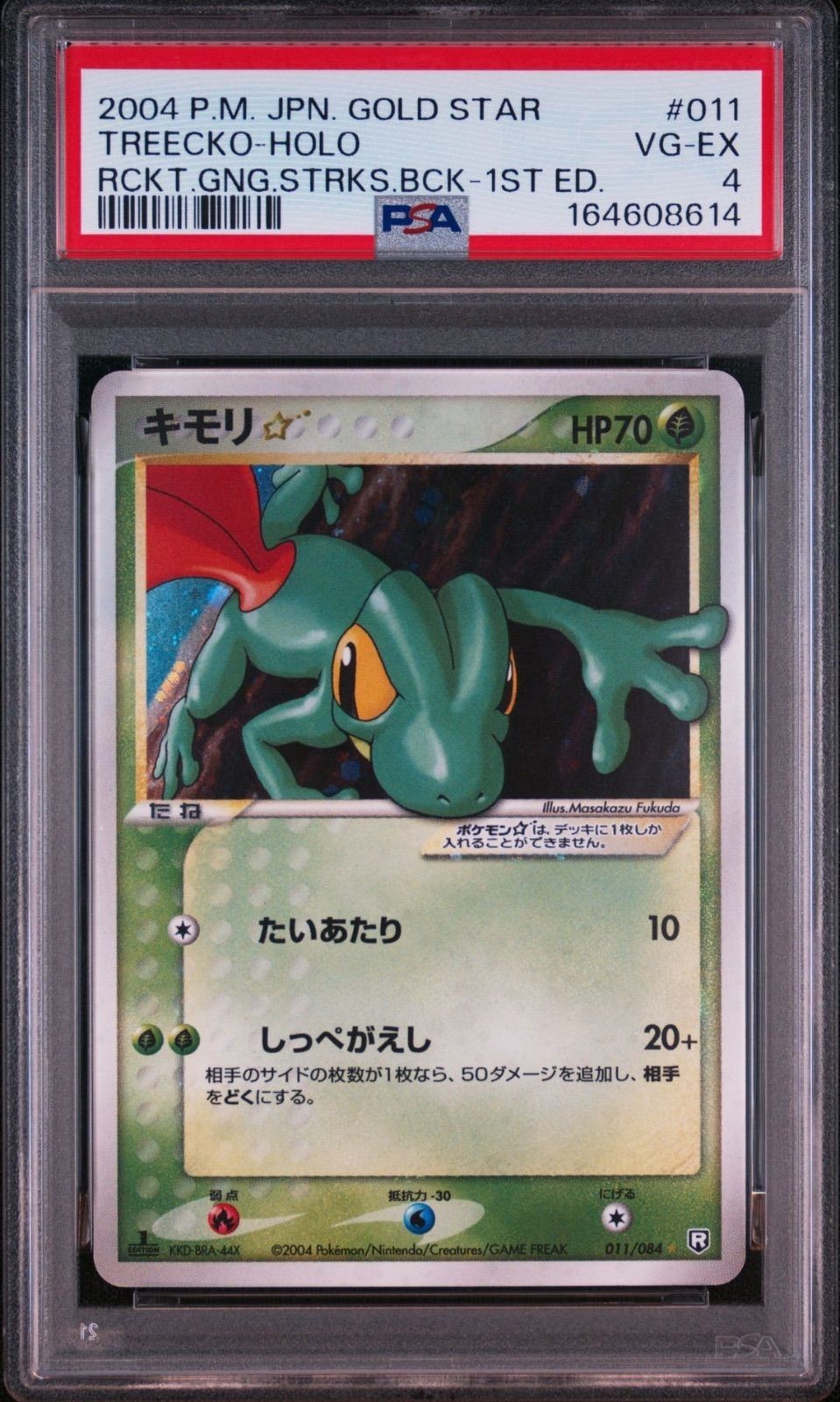 2004 Pokemon Japanese Rocket Gang Strikes Back Treecko-Holo Gold Star-1st Edition 011