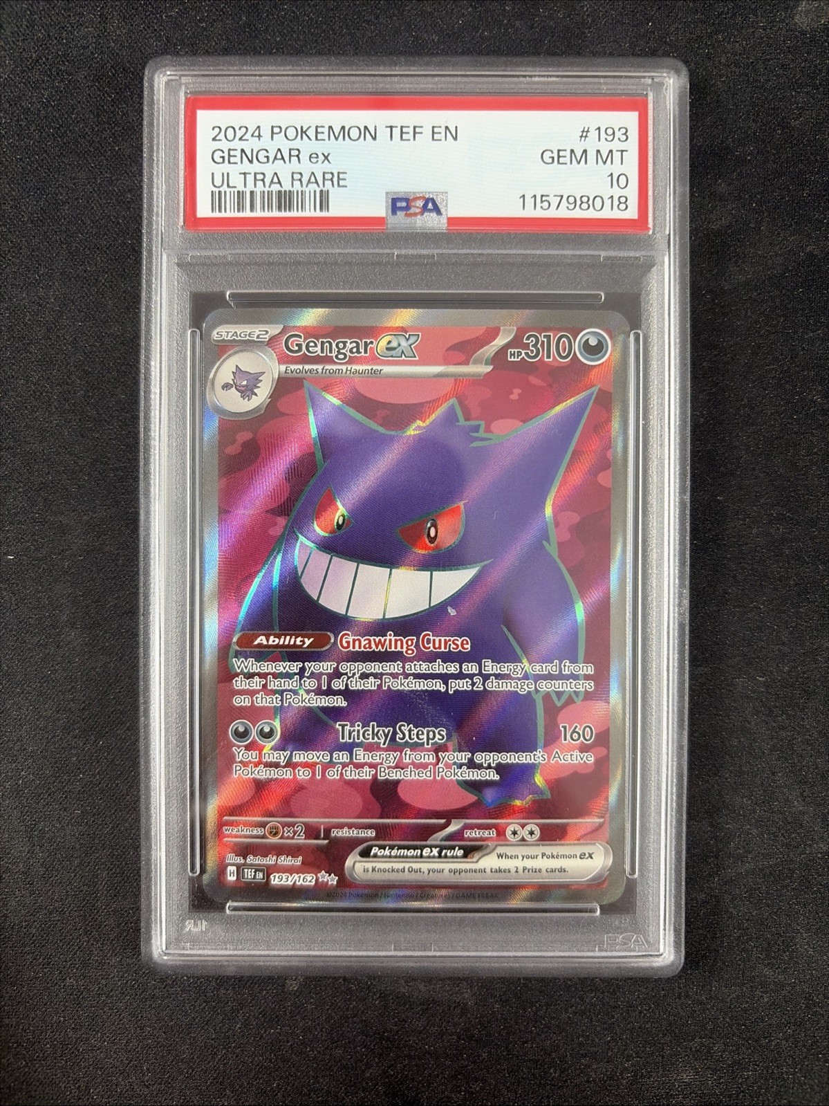 2024 Pokemon Tef EN-Temporal Forces Gengar EX Ultra Rare 193
