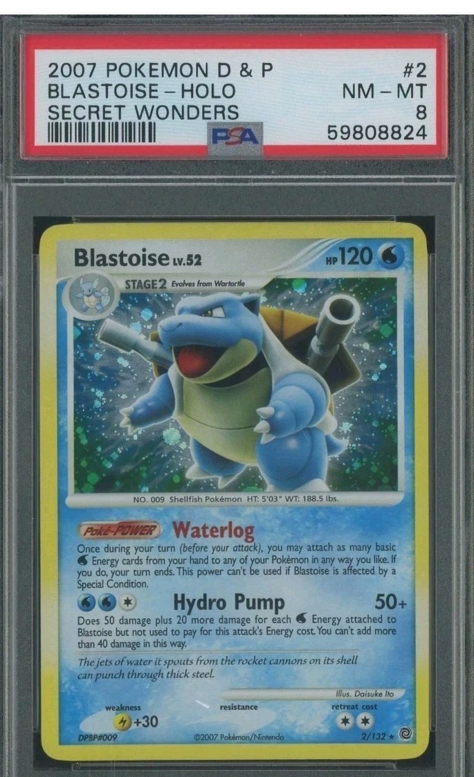 2007 Pokemon Diamond & Pearl Secret Wonders Blastoise-Holo 2