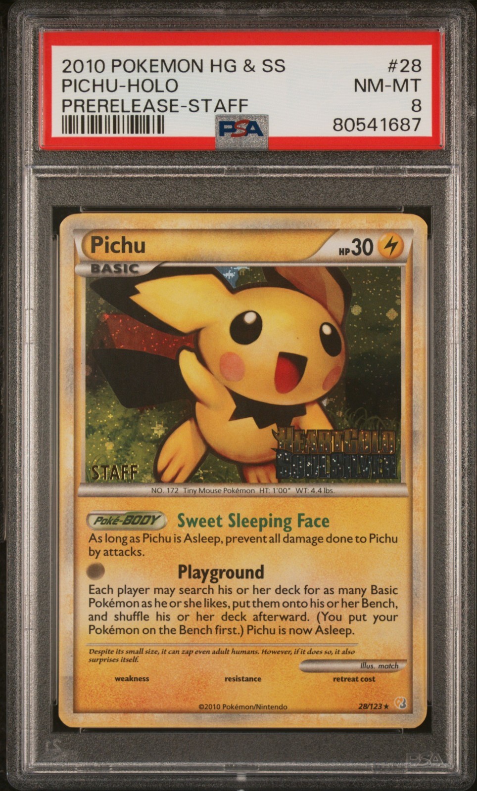 2010 Pokemon Heartgold & Soulsilver Pichu-Holo Prerelease-Staff 28