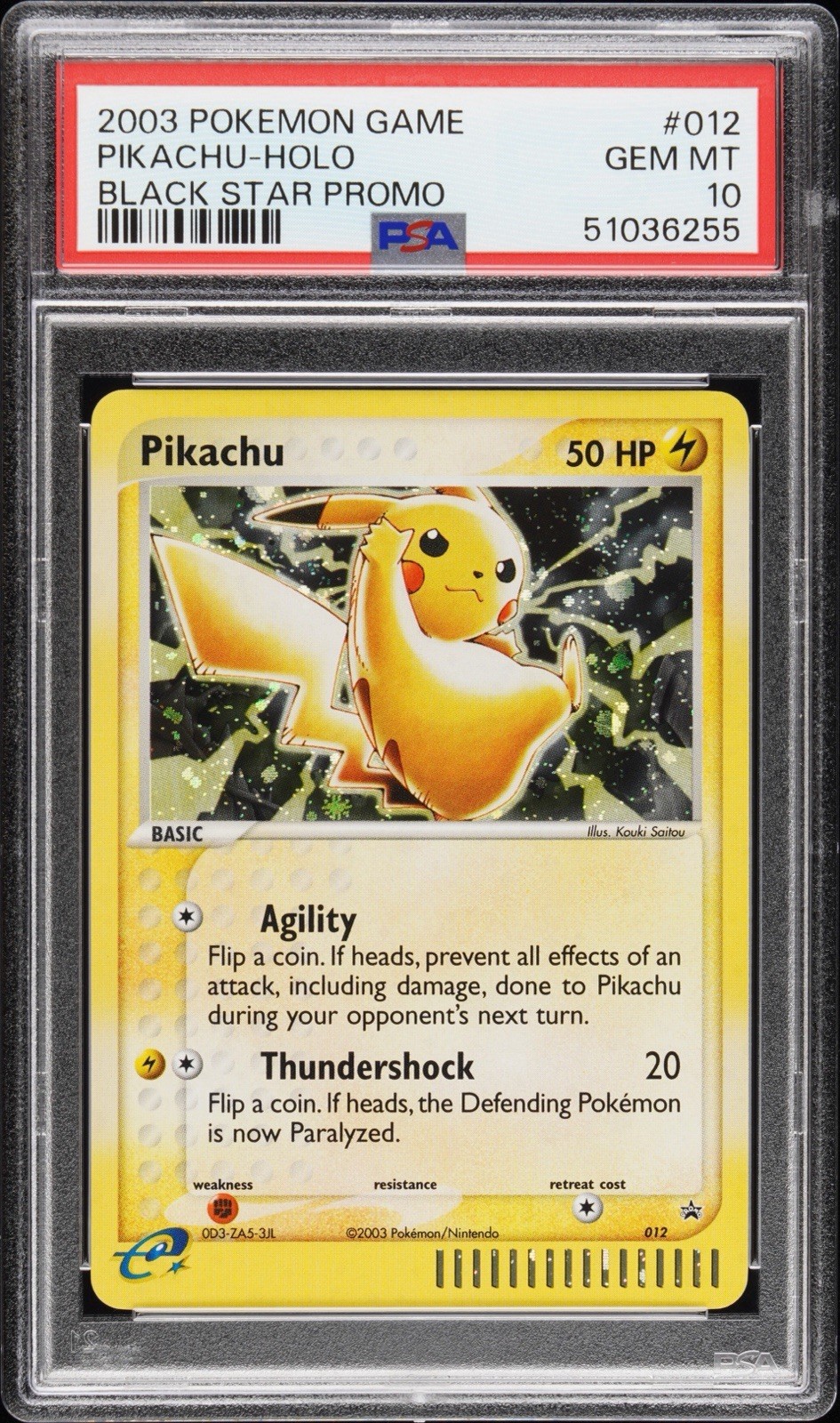 2003 Pokemon Black Star Promo Pikachu-Holo 012