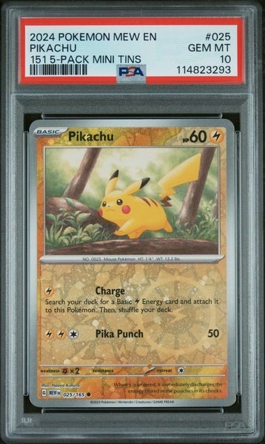 2024 Pokemon Mew EN-151 Pikachu 151 5-Pack Mini Tin 025