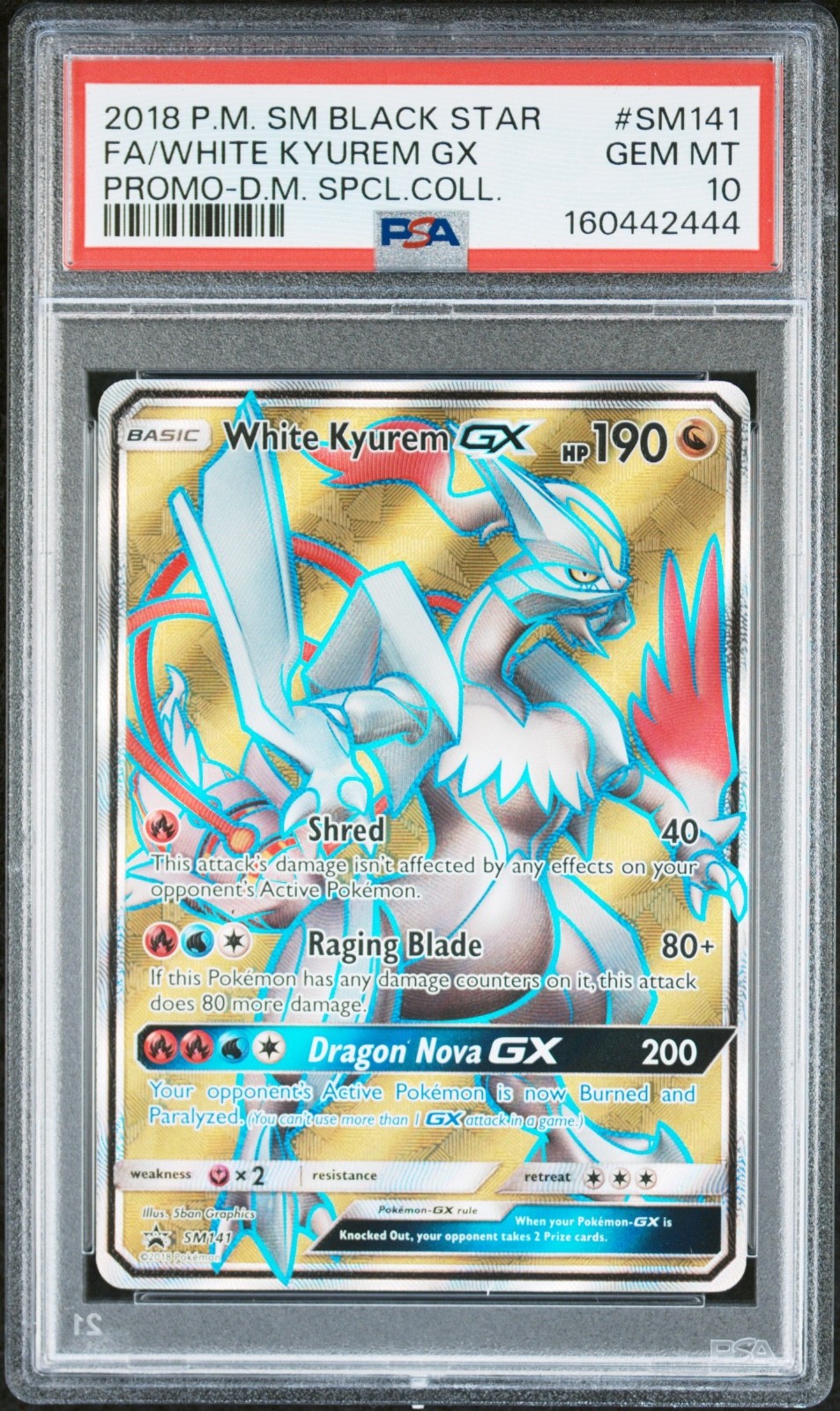 2018 Pokemon SM Black Star Promo Full Art/White Kyurem GX Dragon Majesty Special Collection SM141