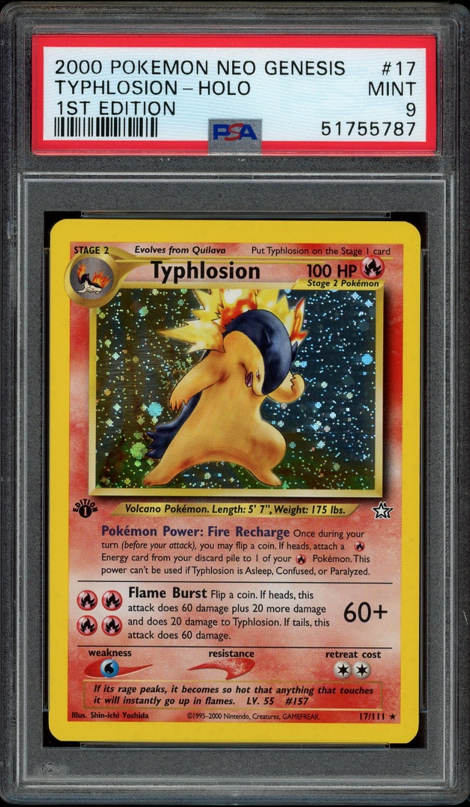 2000 Pokemon Neo Genesis 1st Edition Typhlosion-Holo 17