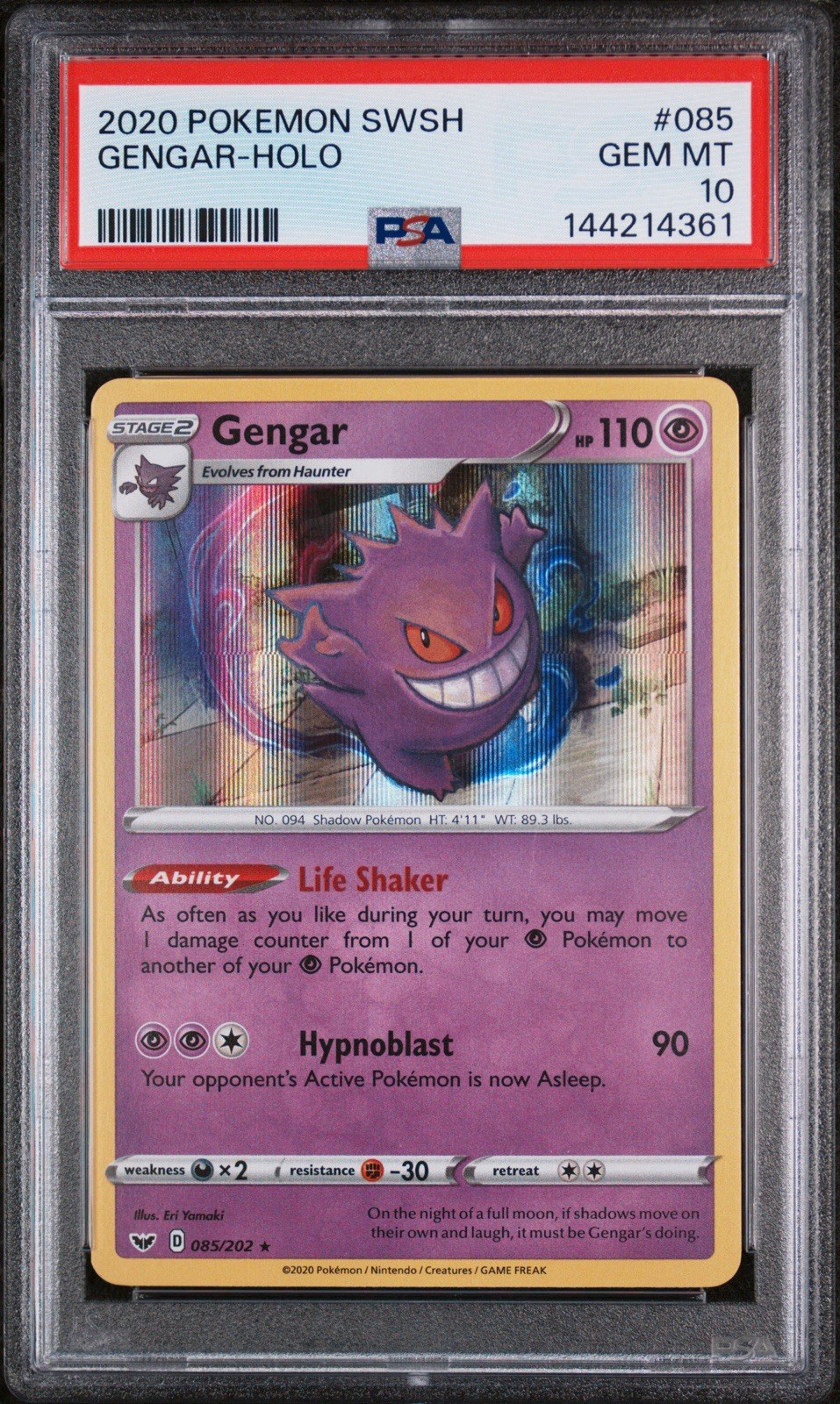 2020 Pokemon Sword & Shield Gengar-Holo 085