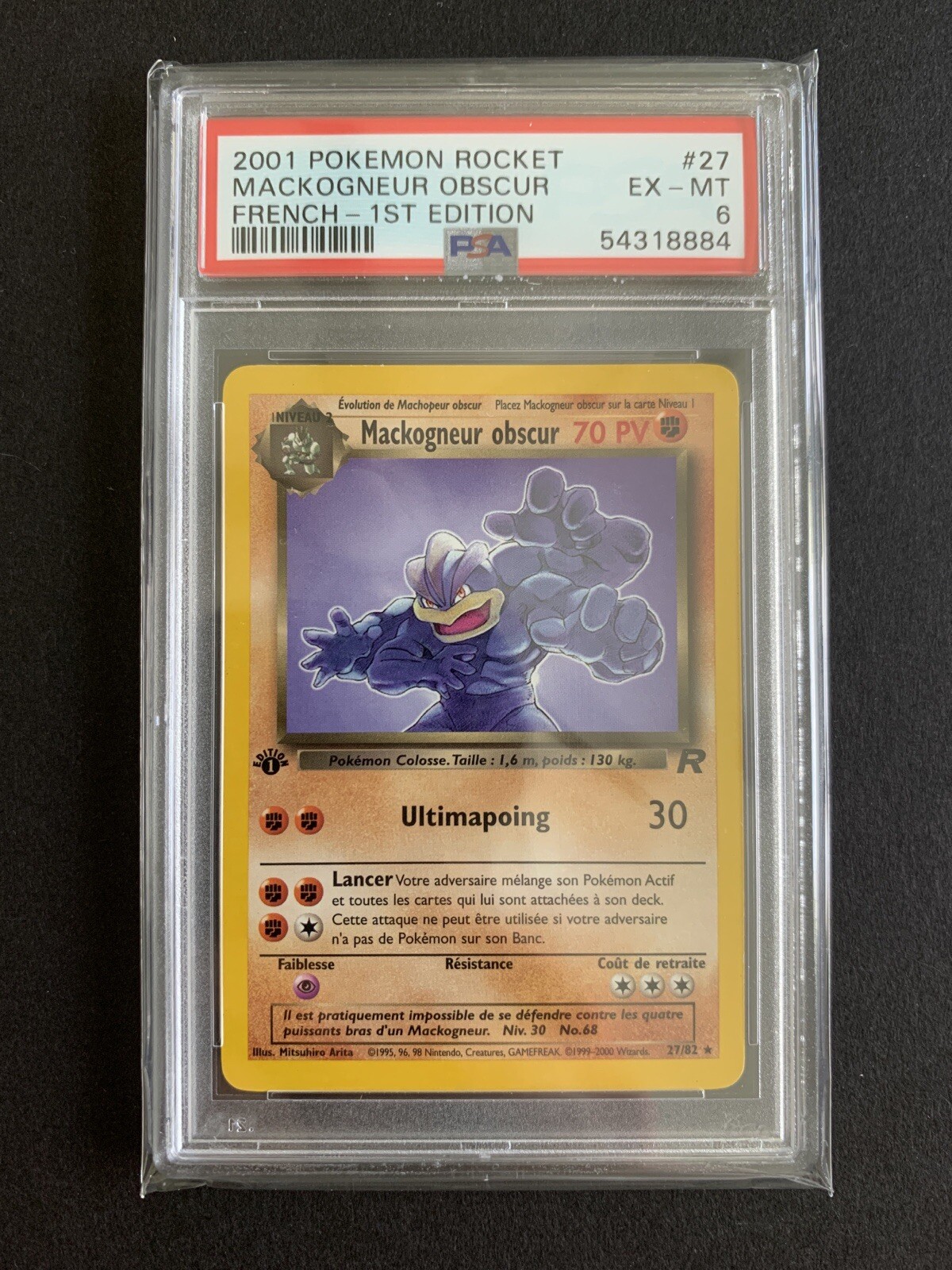 2001 Pokemon French Rocket Mackogneur Obscur 1st Edition 27