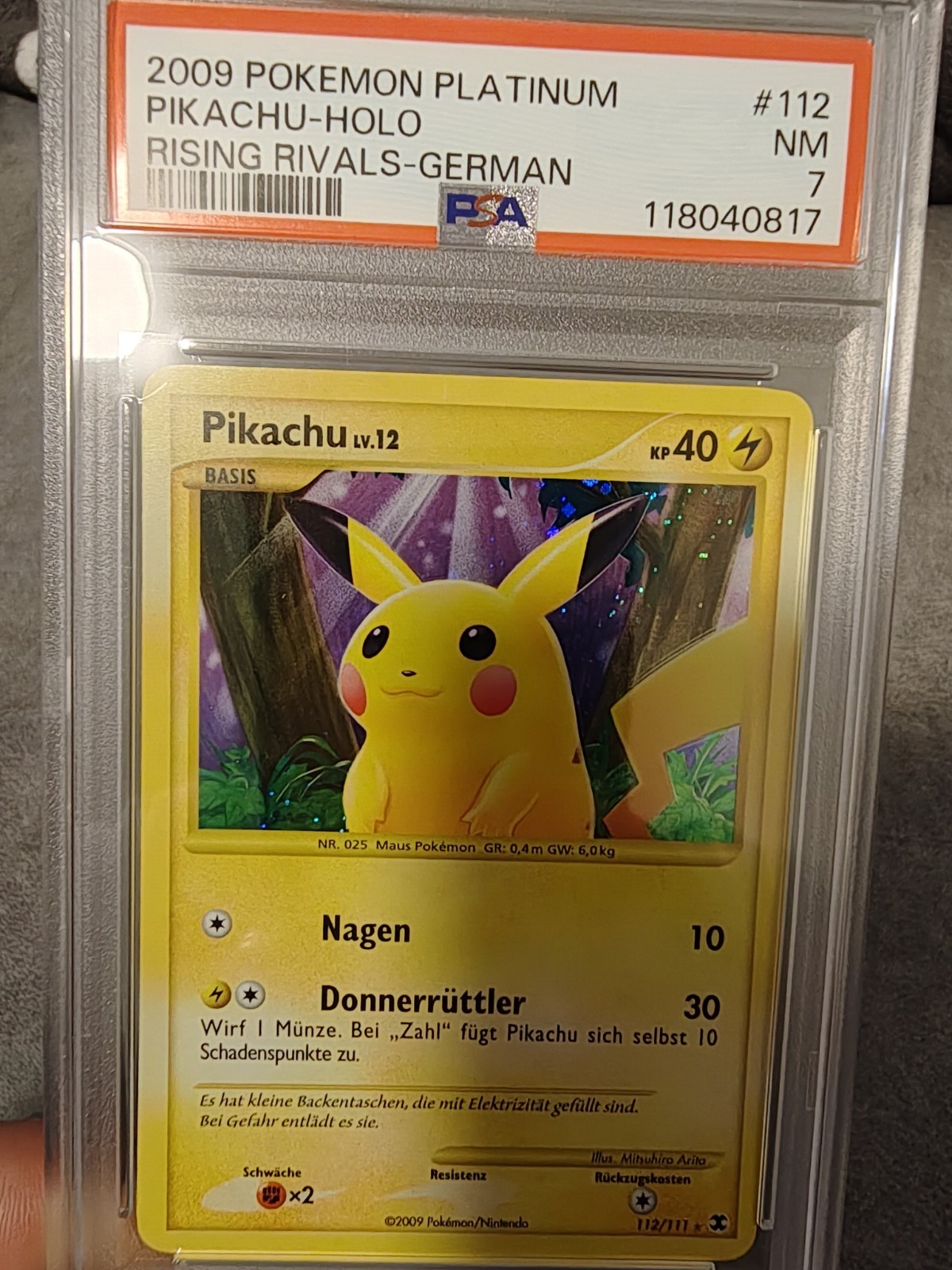 2009 Pokemon Platinum Rising Rivals Pikachu-Holo German 112