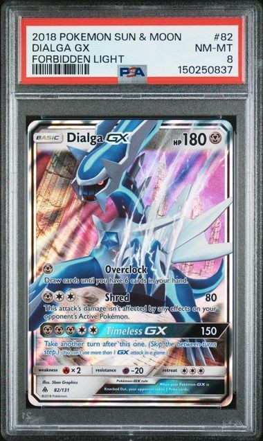 2018 Pokemon Sun & Moon Forbidden Light Dialga GX 82