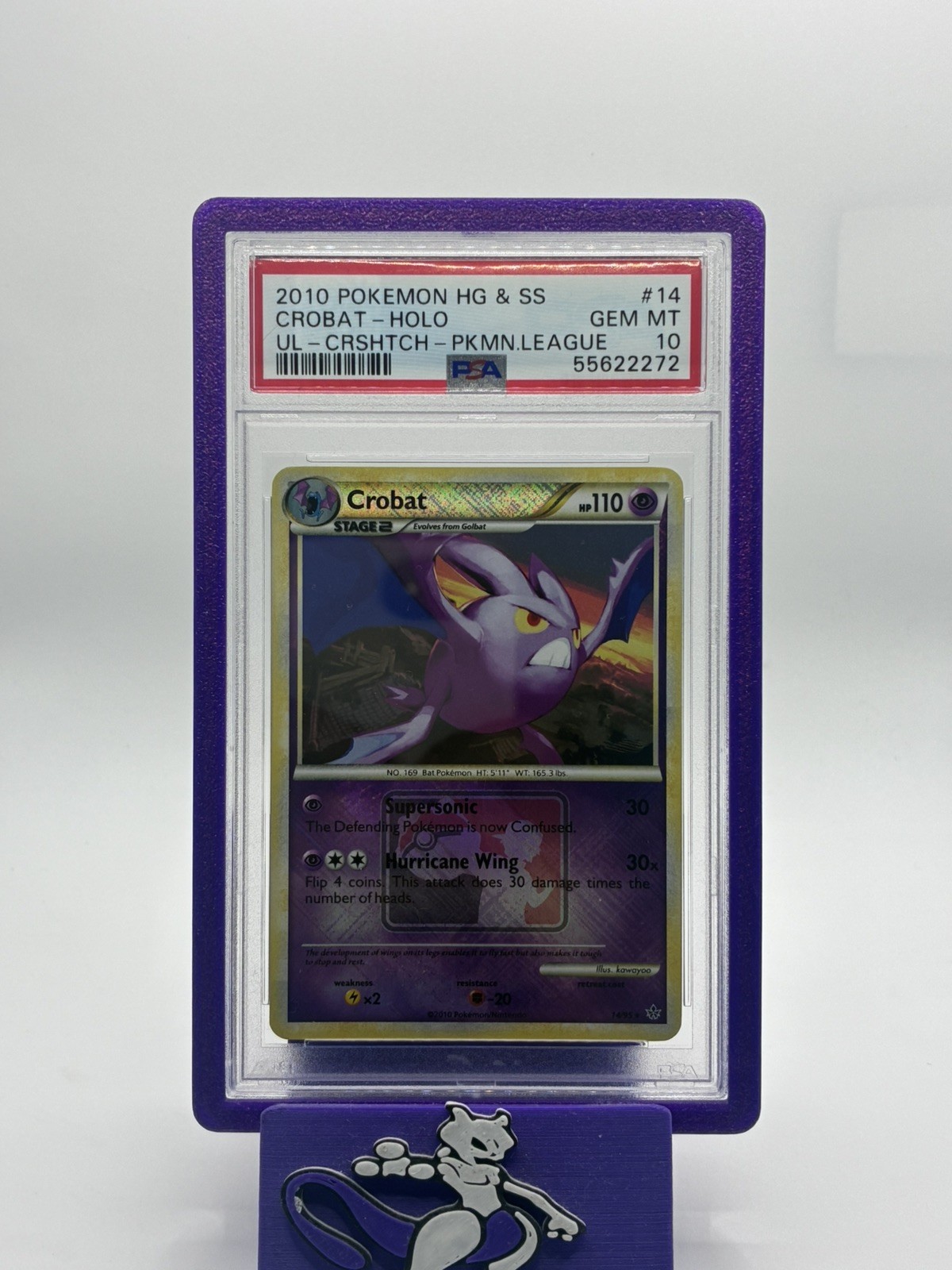 2010 Pokemon Heartgold & Soulsilver Unleashed Crobat-Holo Crosshatch-2010 Pokemon League 14