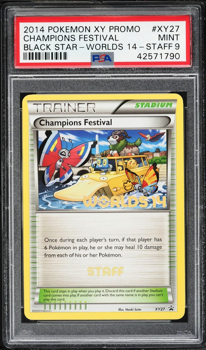 2014 Pokemon XY Black Star Promo Champions Festival Worlds 14-Staff XY27