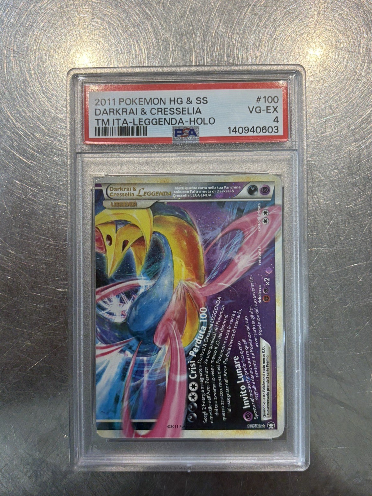 2011 Pokemon Italian Heartgold & Soulsilver Triumphant Darkrai & Cresselia Leggenda-Holo 100