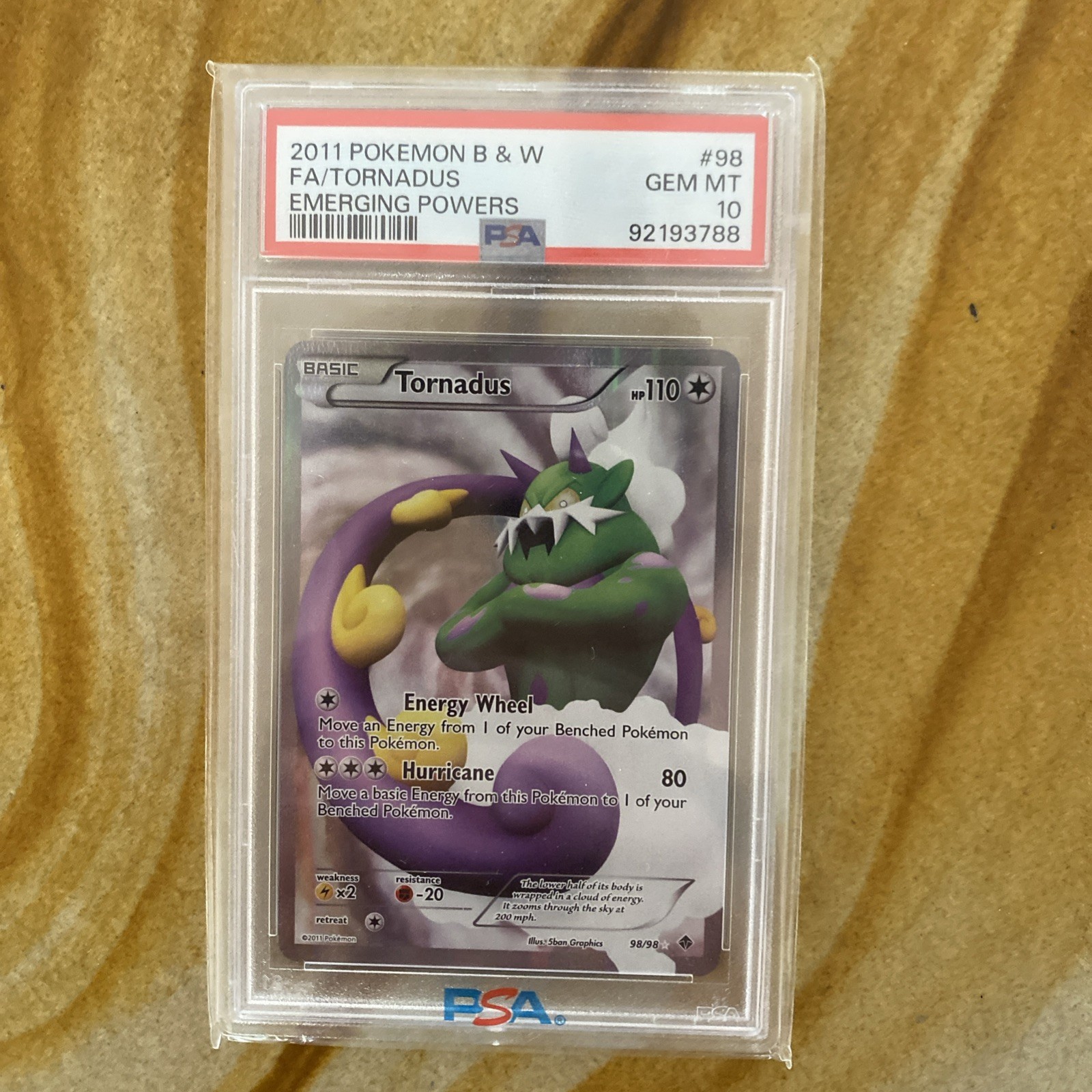 2011 Pokemon Black & White Emerging Powers Full Art/Tornadus 98