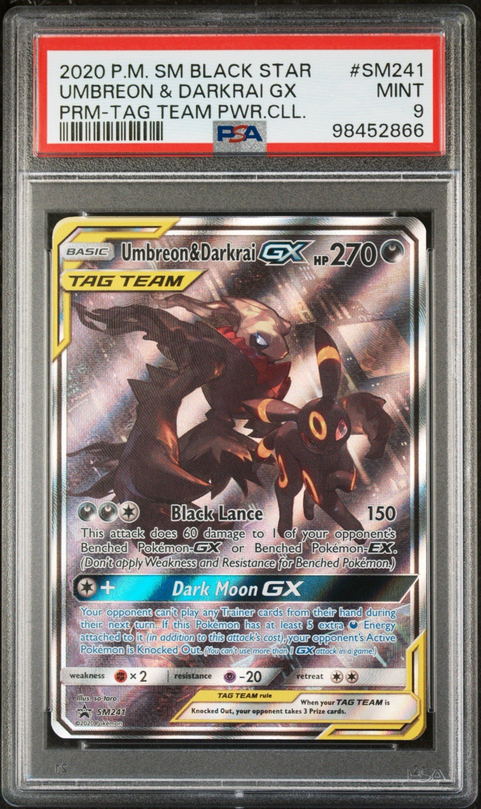 2020 Pokemon SM Black Star Promo Umbreon & Darkrai GX Tag Team Powers Collection SM241