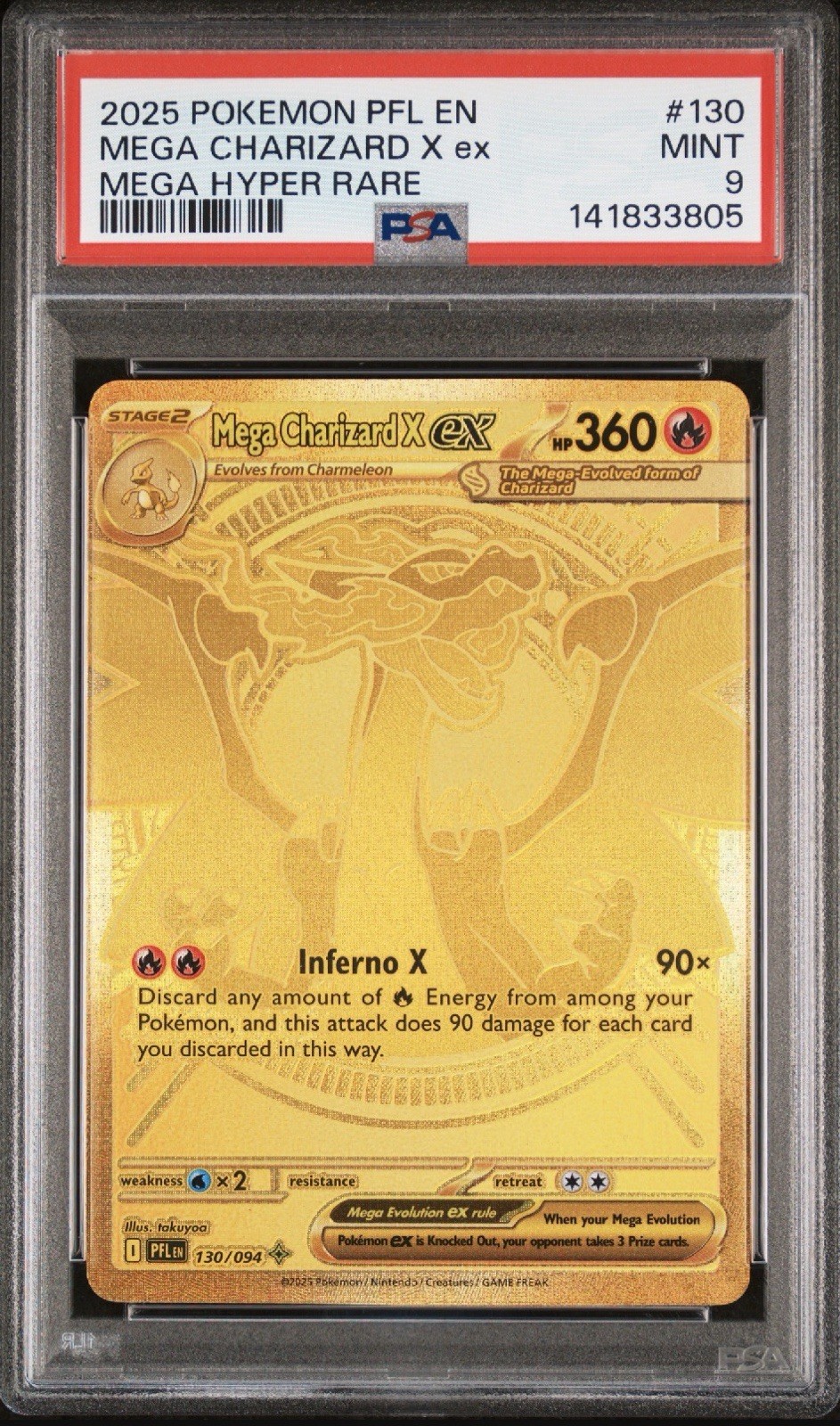 2025 Pokemon Pfl EN-Phantasmal Flames Mega Charizard X EX Mega Hyper Rare 130