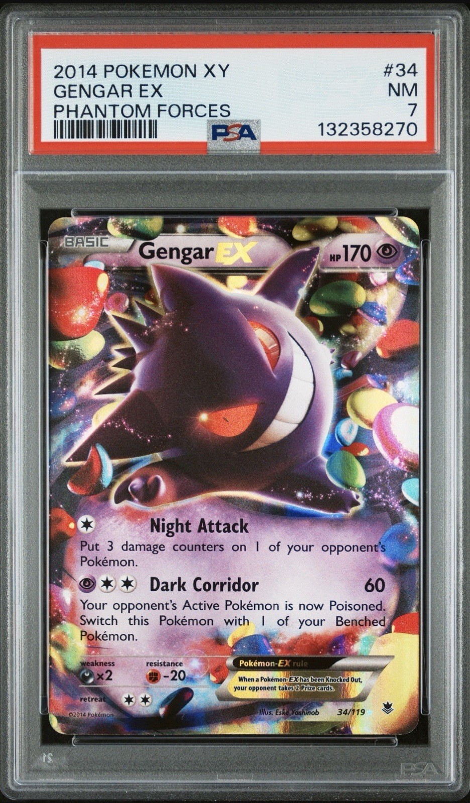 2014 Pokemon XY Phantom Forces Gengar EX 34