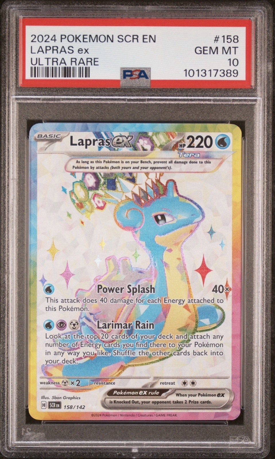 2024 Pokemon Scr EN-Stellar Crown Lapras EX Ultra Rare 158