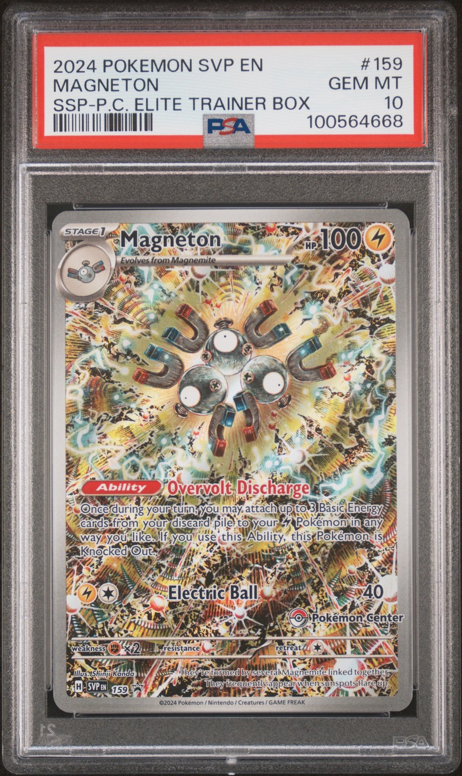 2024 Pokemon Svp EN-SV Black Star Promo Magneton Surging Sparks Pokemon Center Elite Trainer Box 159