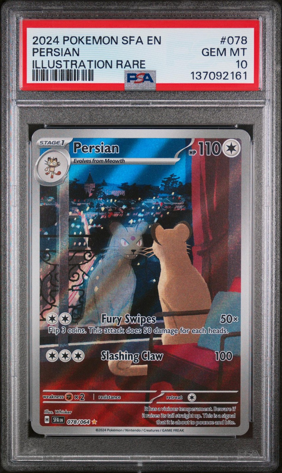 2024 Pokemon Sfa EN-Shrouded Fable Persian Illustration Rare 078