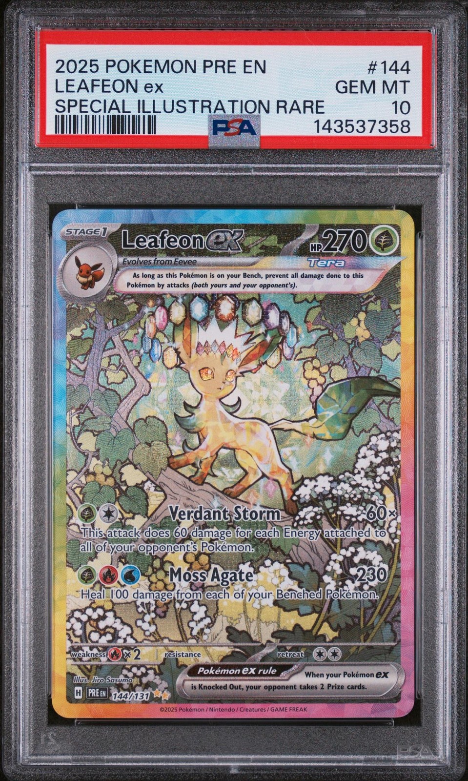 2025 Pokemon Pre EN-Prismatic Evolutions Leafeon EX Special Illustration Rare 144