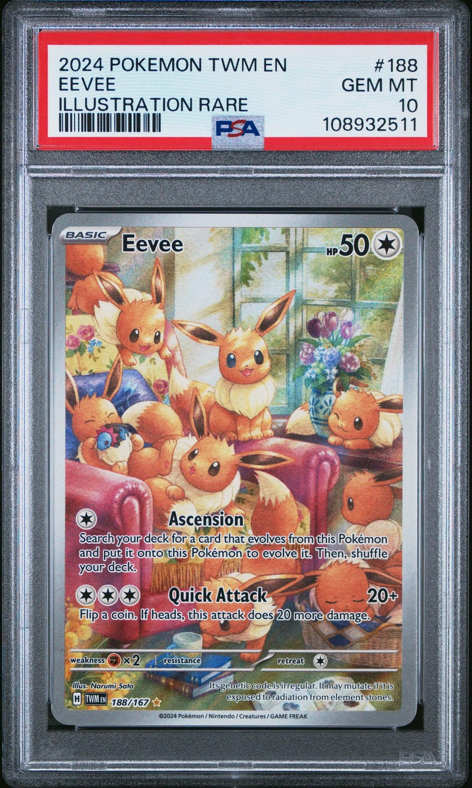 2024 Pokemon Twm EN-Twilight Masquerade Eevee Illustration Rare 188