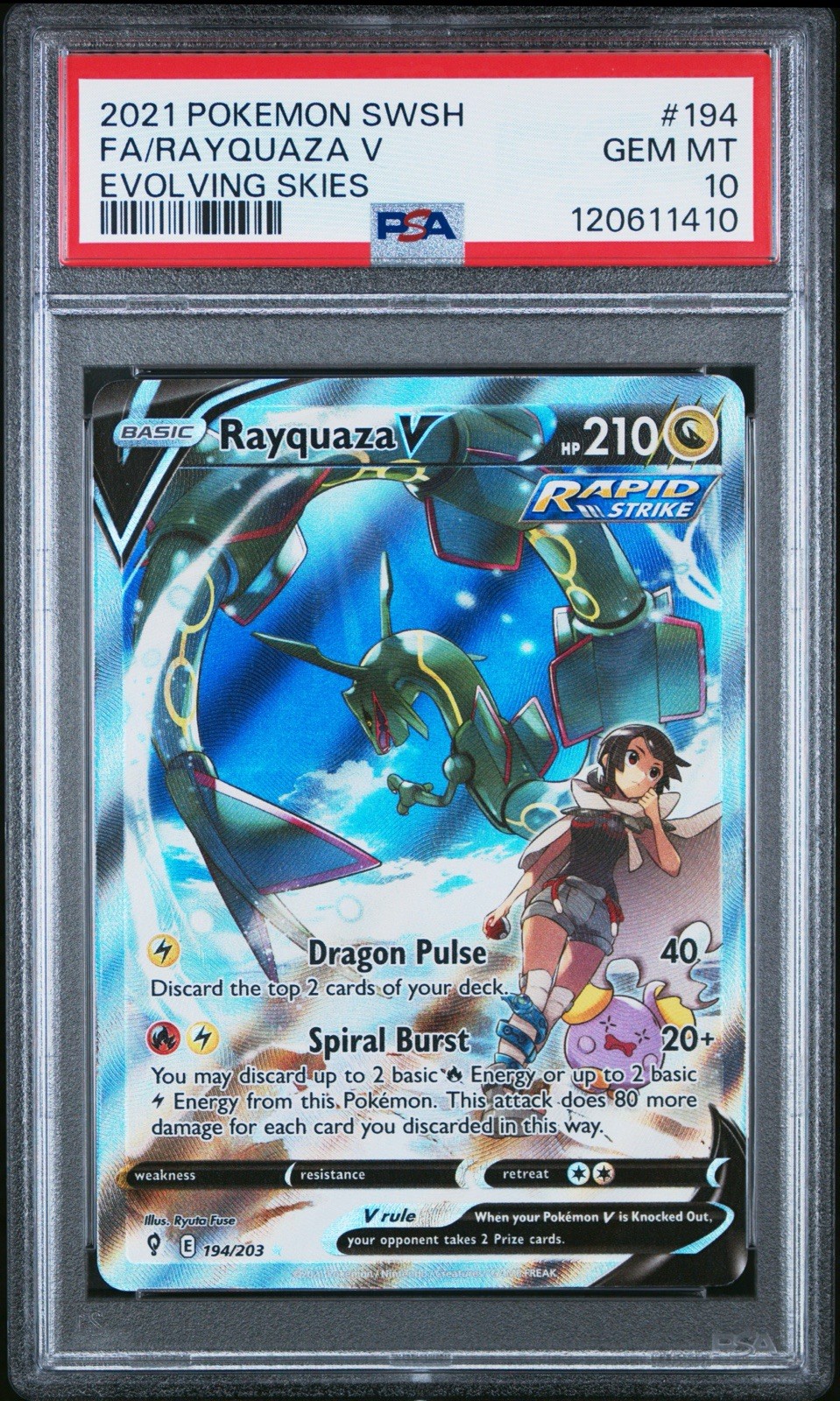 2021 Pokemon Sword & Shield Evolving Skies Full Art/Rayquaza V 194