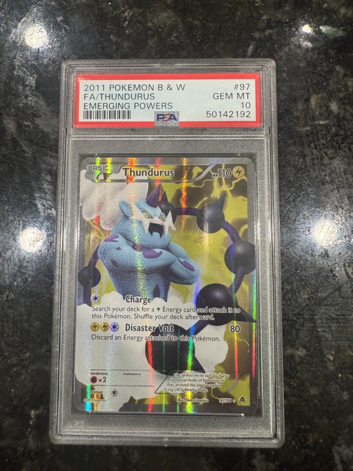 2011 Pokemon Black & White Emerging Powers Full Art/Thundurus 97