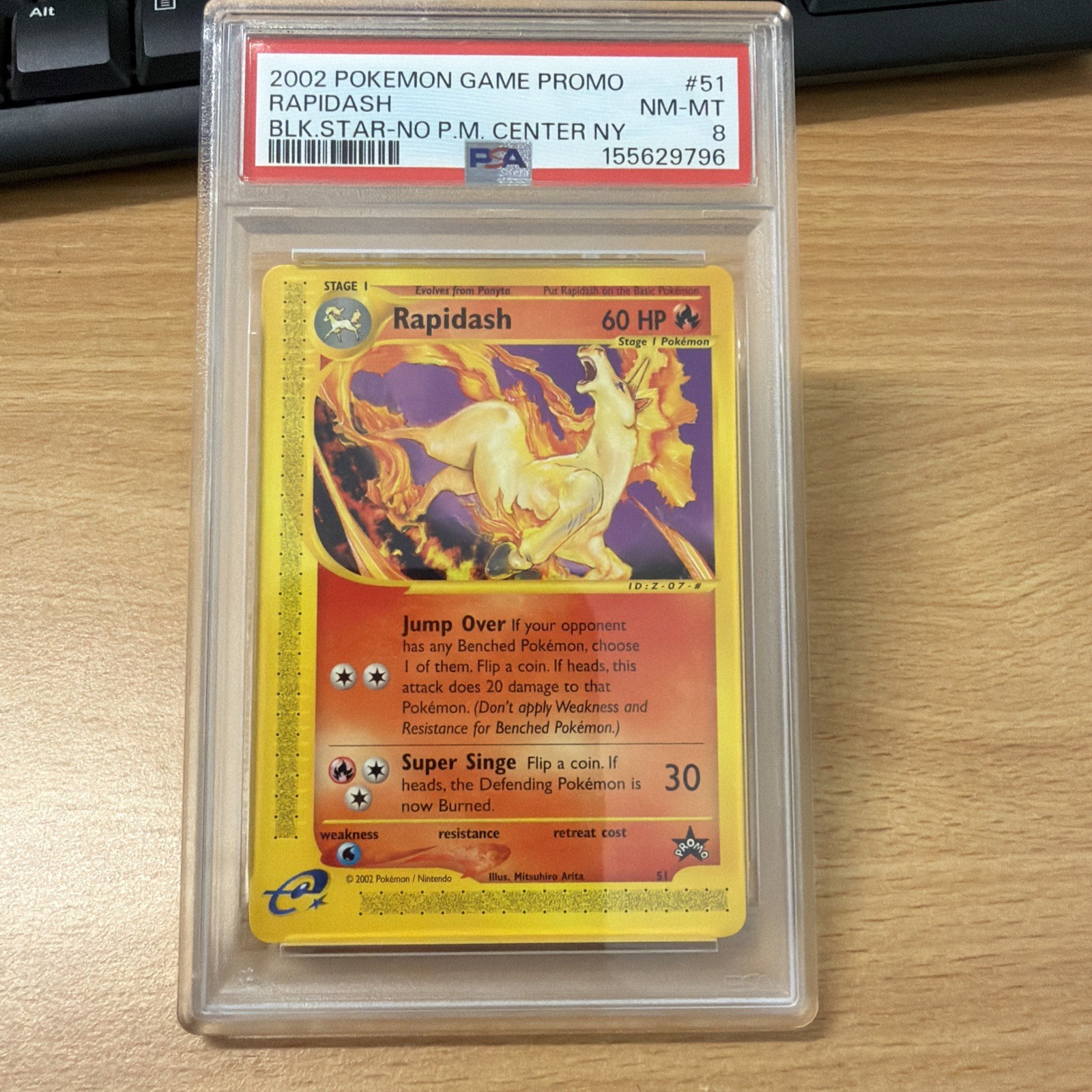 2002 Pokemon Game Promo Rapidash Black Star-No Pokemon Center NY 51