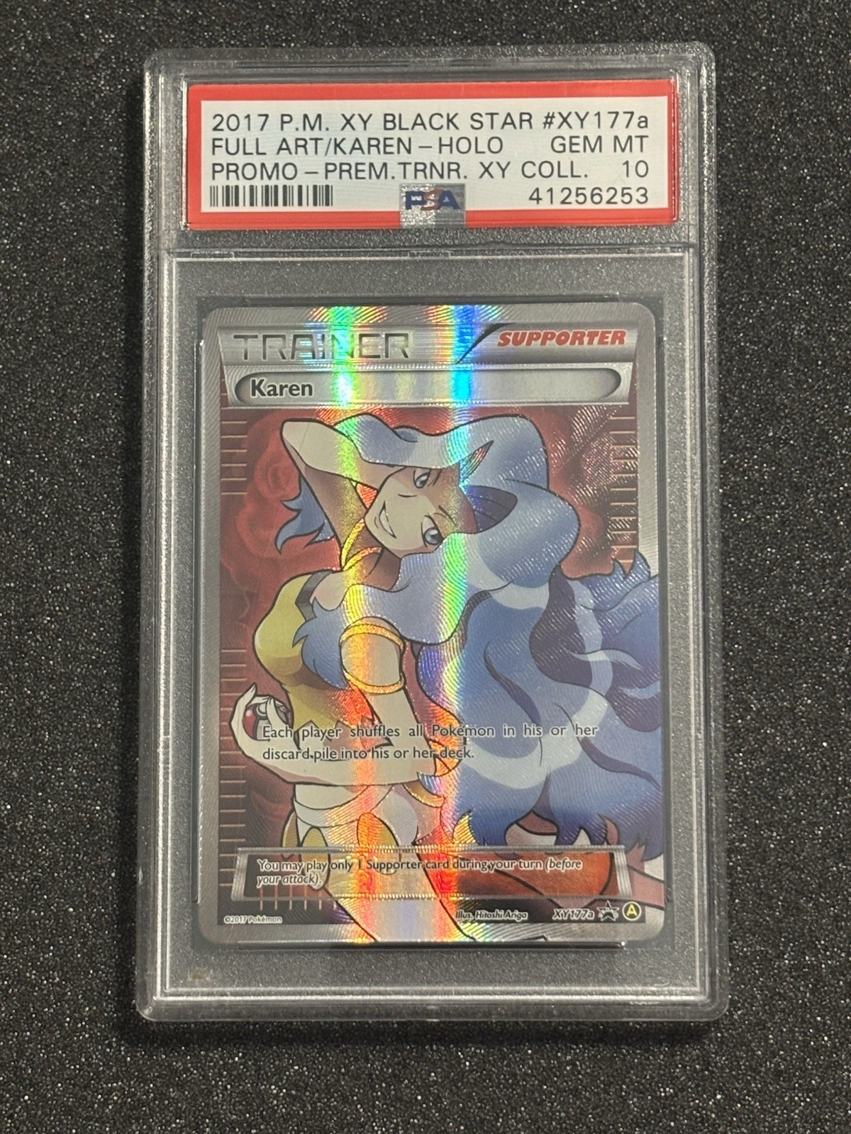 2017 Pokemon XY Black Star Promo Full Art/Karen Premium Trainer XY Collection XY177a