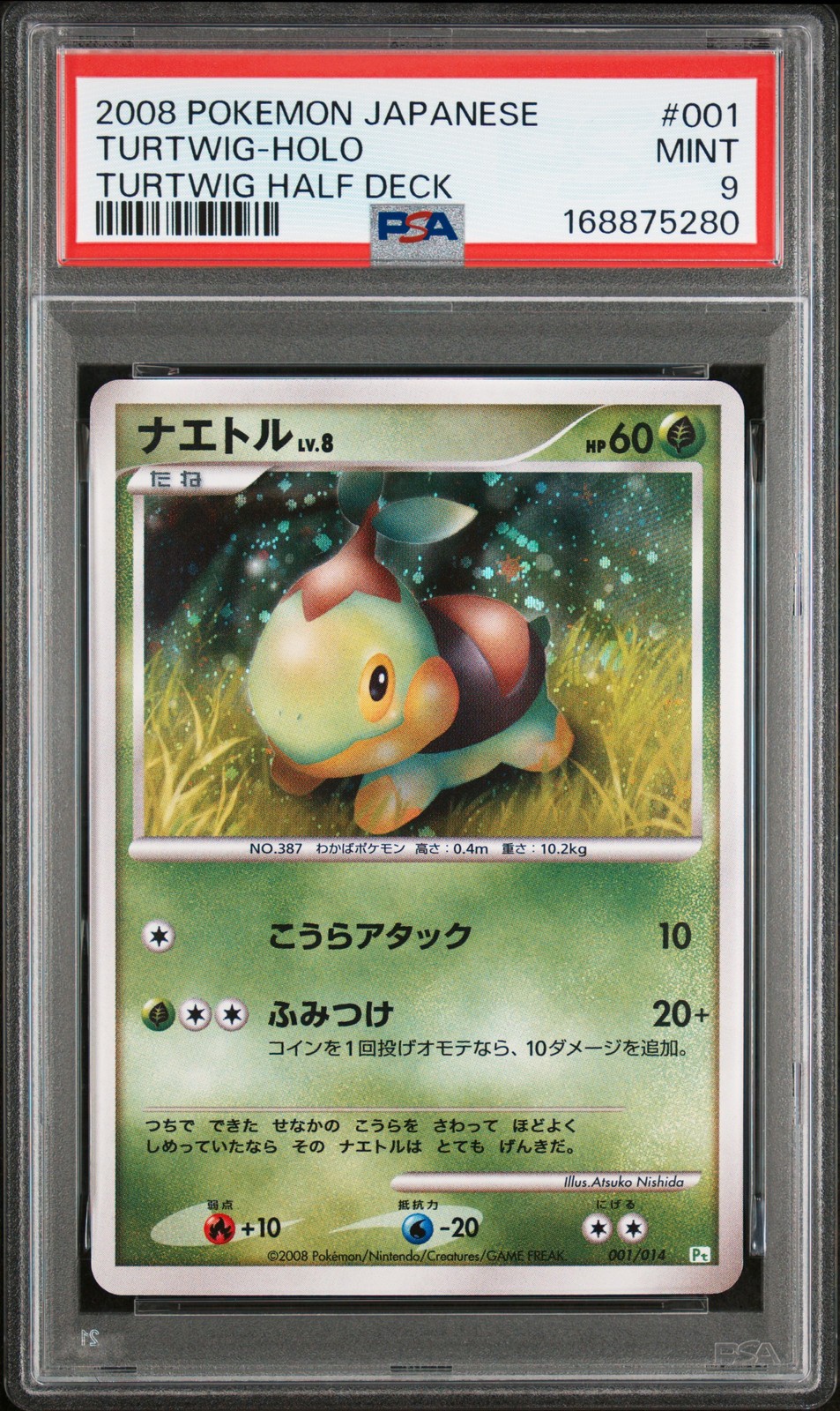 2008 Pokemon Japanese Turtwig Half Deck Turtwig-Holo 001