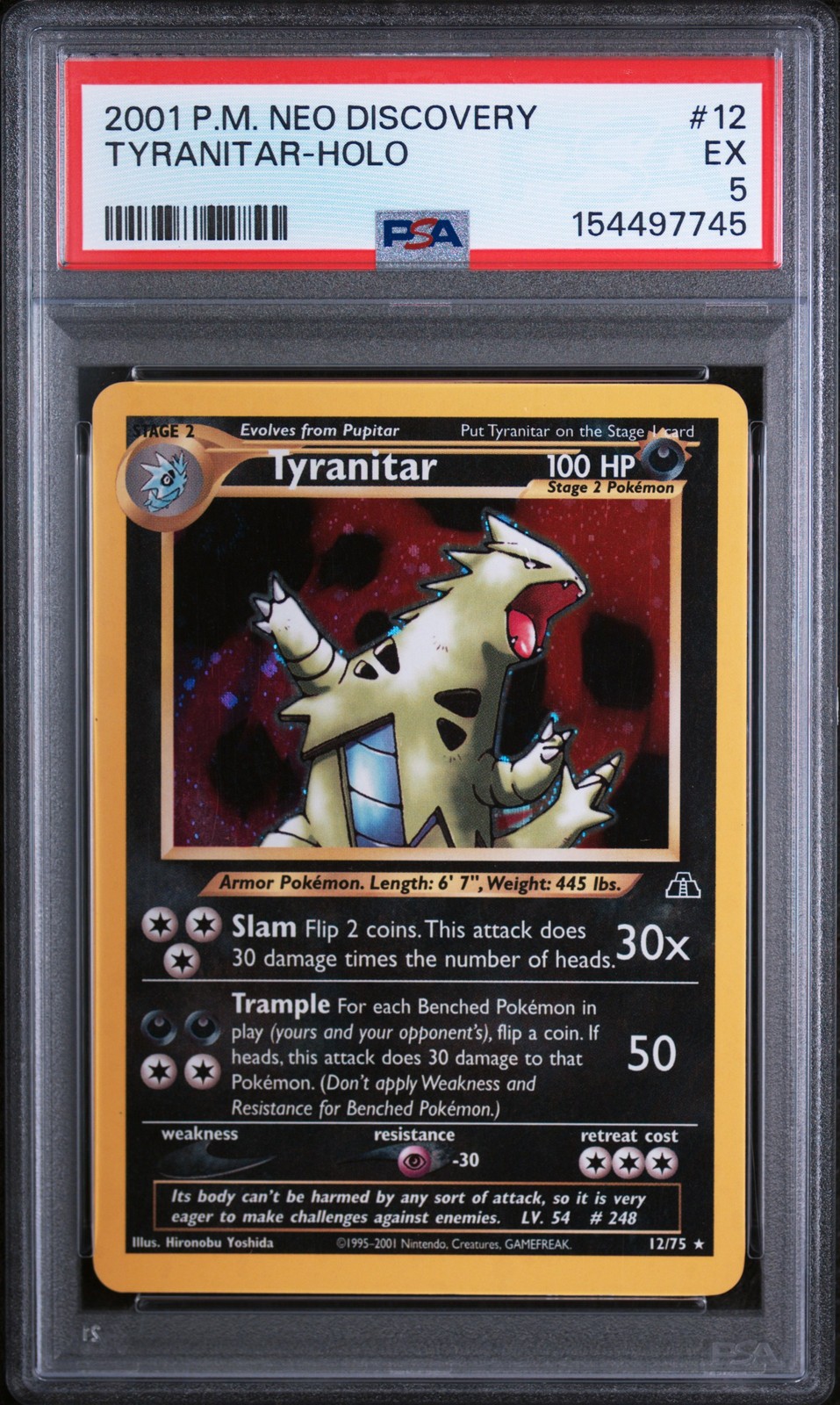 2001 Pokemon Neo Discovery Tyranitar-Holo 12
