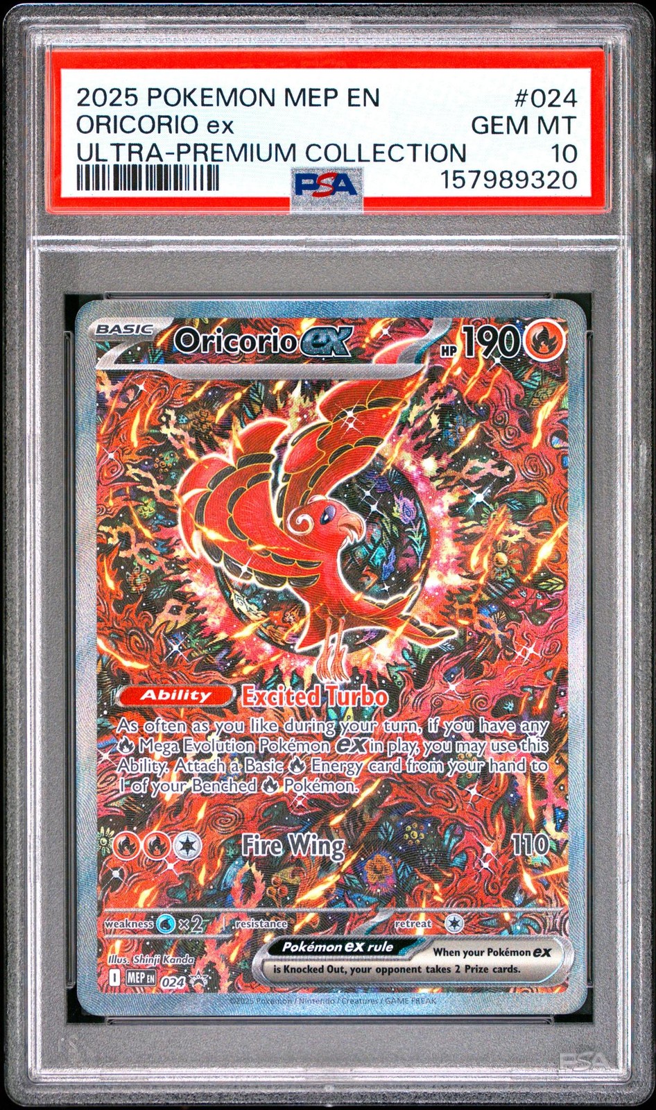 2025 Pokemon Mep EN-Me Black Star Promo Oricorio EX Mega Charizard X EX Ultra-Premium Collection 024