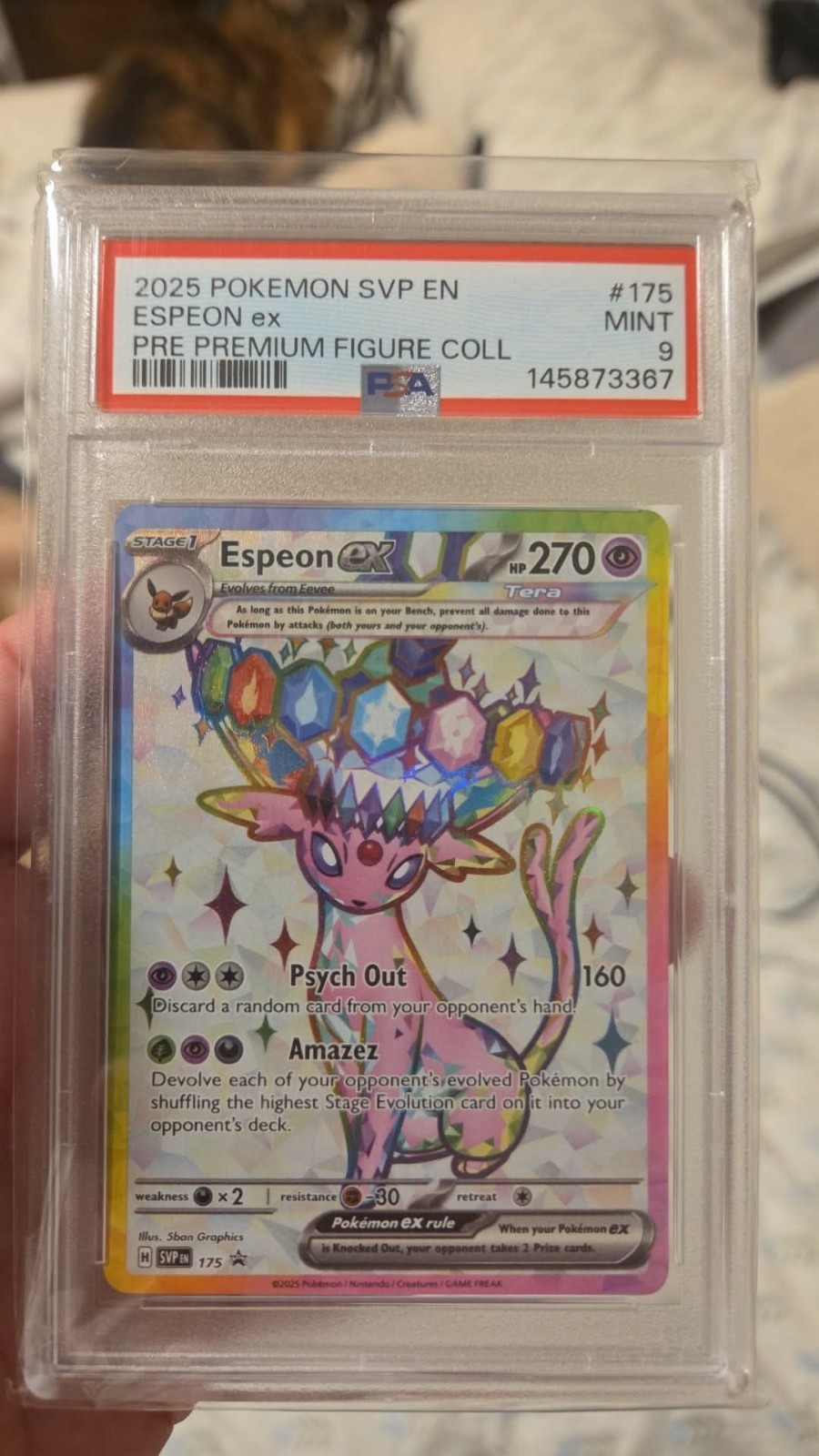 2025 Pokemon Svp EN-SV Black Star Promo Espeon EX Prismatic Evolutions Premium Figure Collection 175
