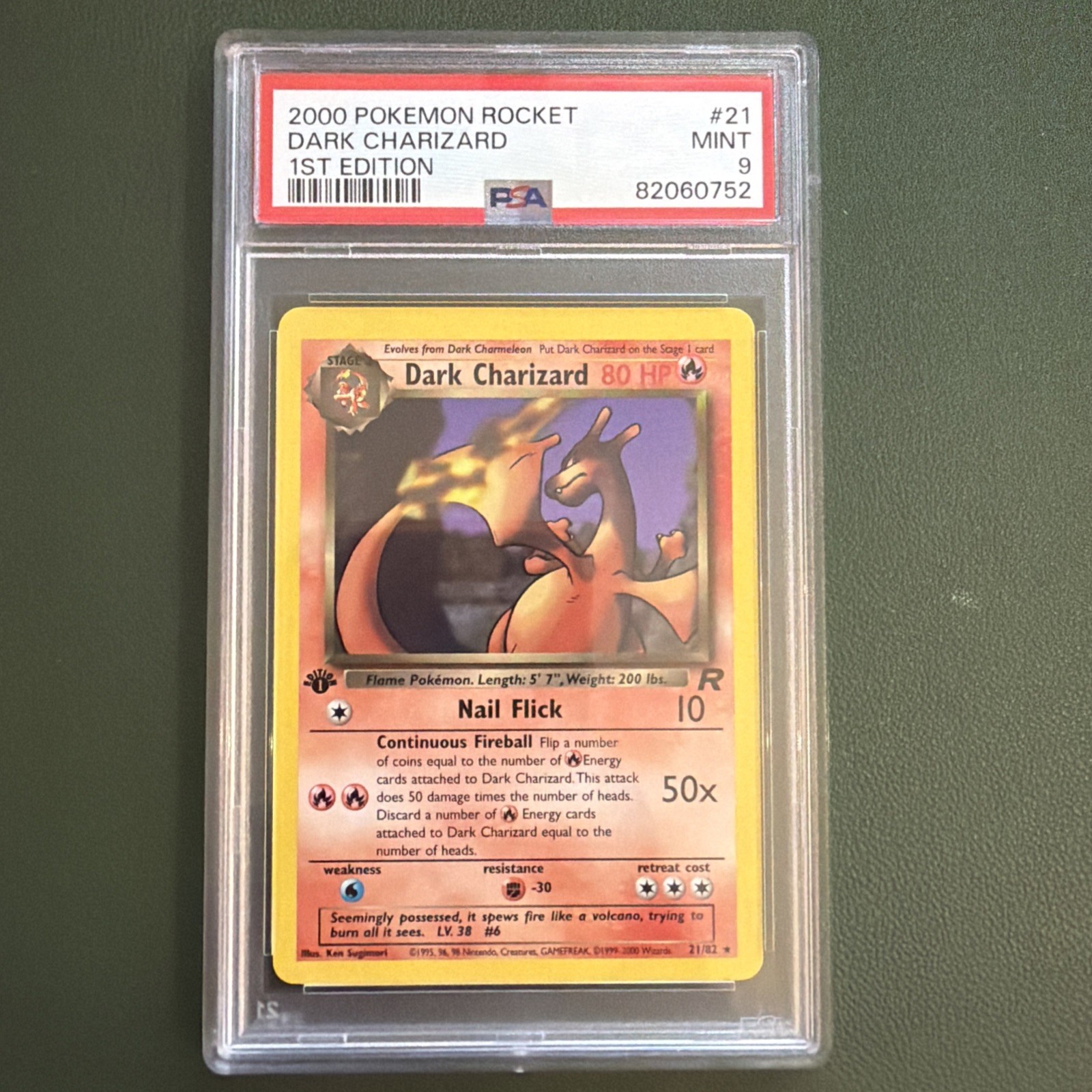 2000 Pokemon Rocket Dark Charizard 1st Edition 21