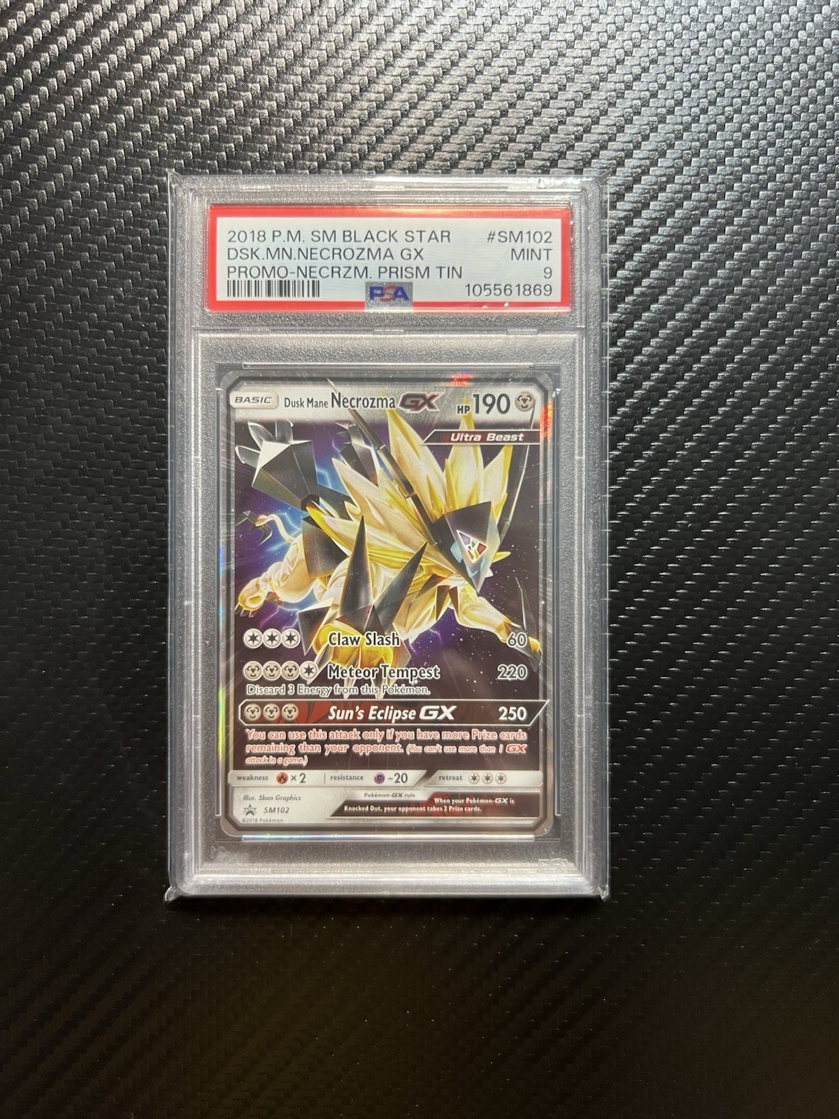 2018 Pokemon SM Black Star Promo Dusk Mane Necrozma GX Necrozma Prism Tin SM102