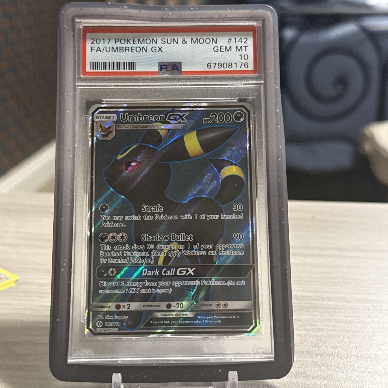 2017 Pokemon Sun & Moon Full Art/Umbreon GX 142