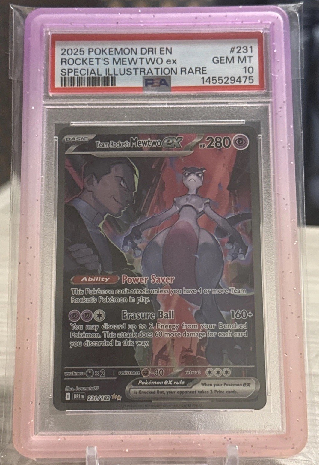 2025 Pokemon Dri EN-Destined Rivals Team Rocket's Mewtwo EX Special Illustration Rare 231
