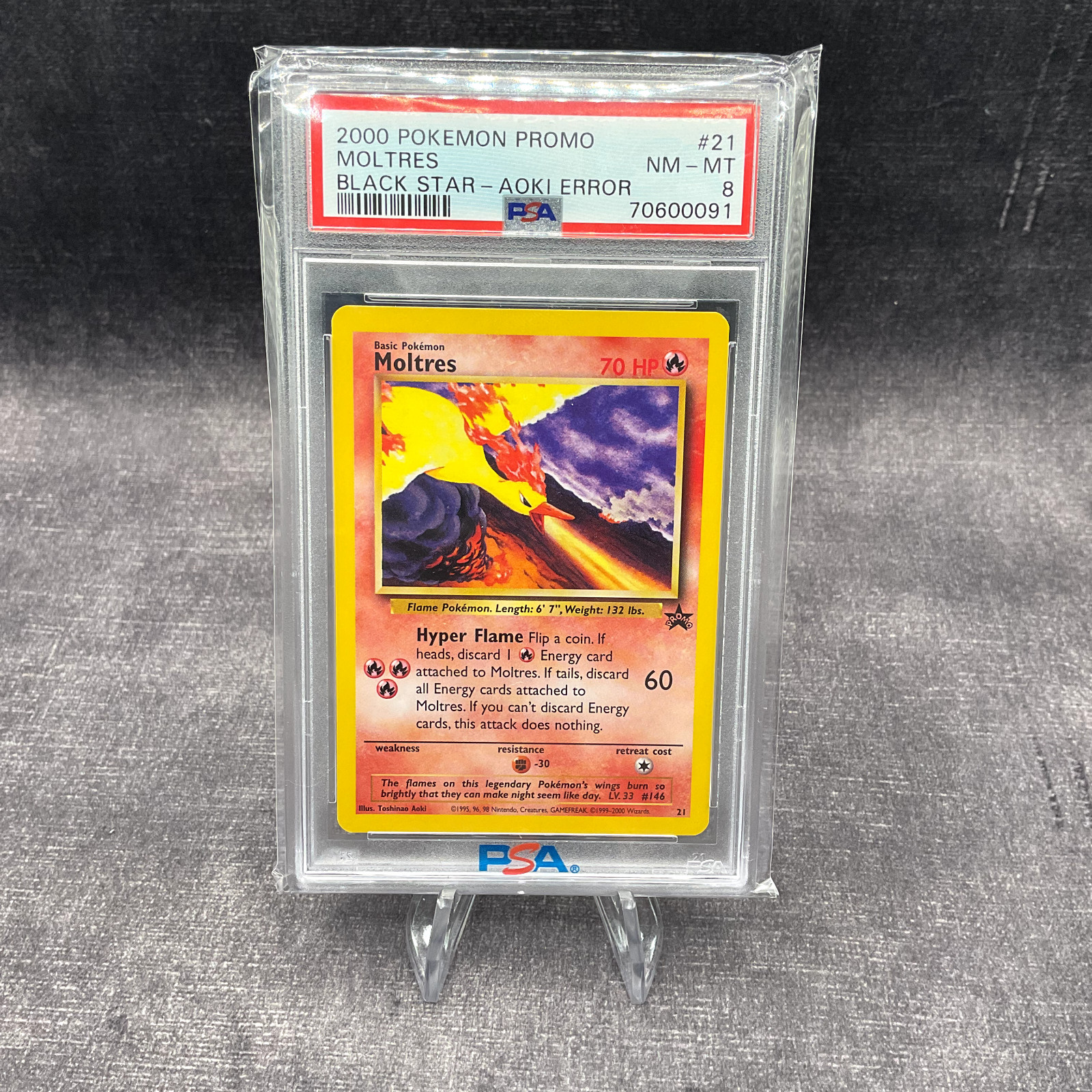 2000 Pokemon Promo Black Star Moltres Toshinao Aoki Error 21