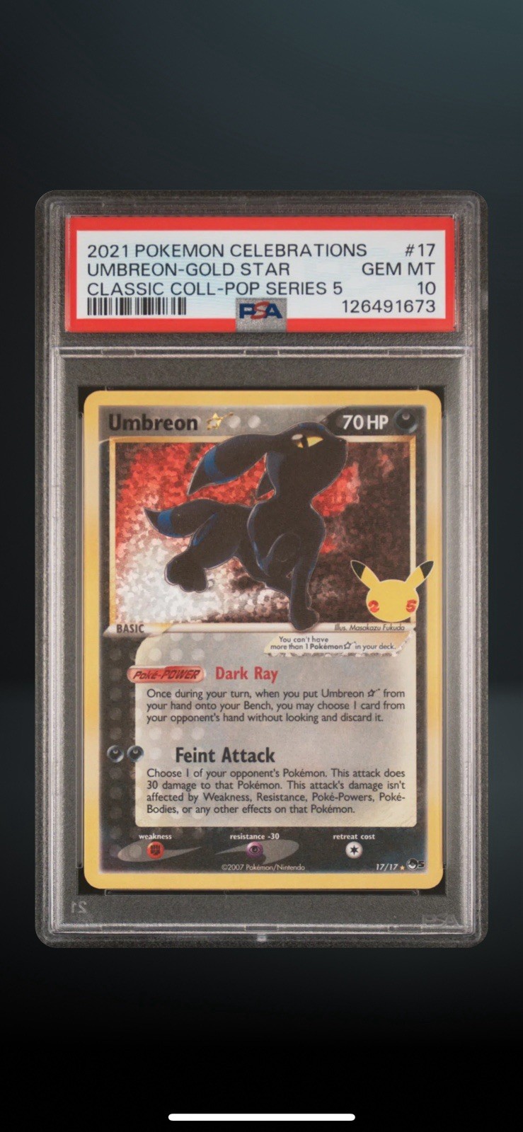 2021 Pokemon Celebrations Classic Collection Umbreon-Gold Star 17