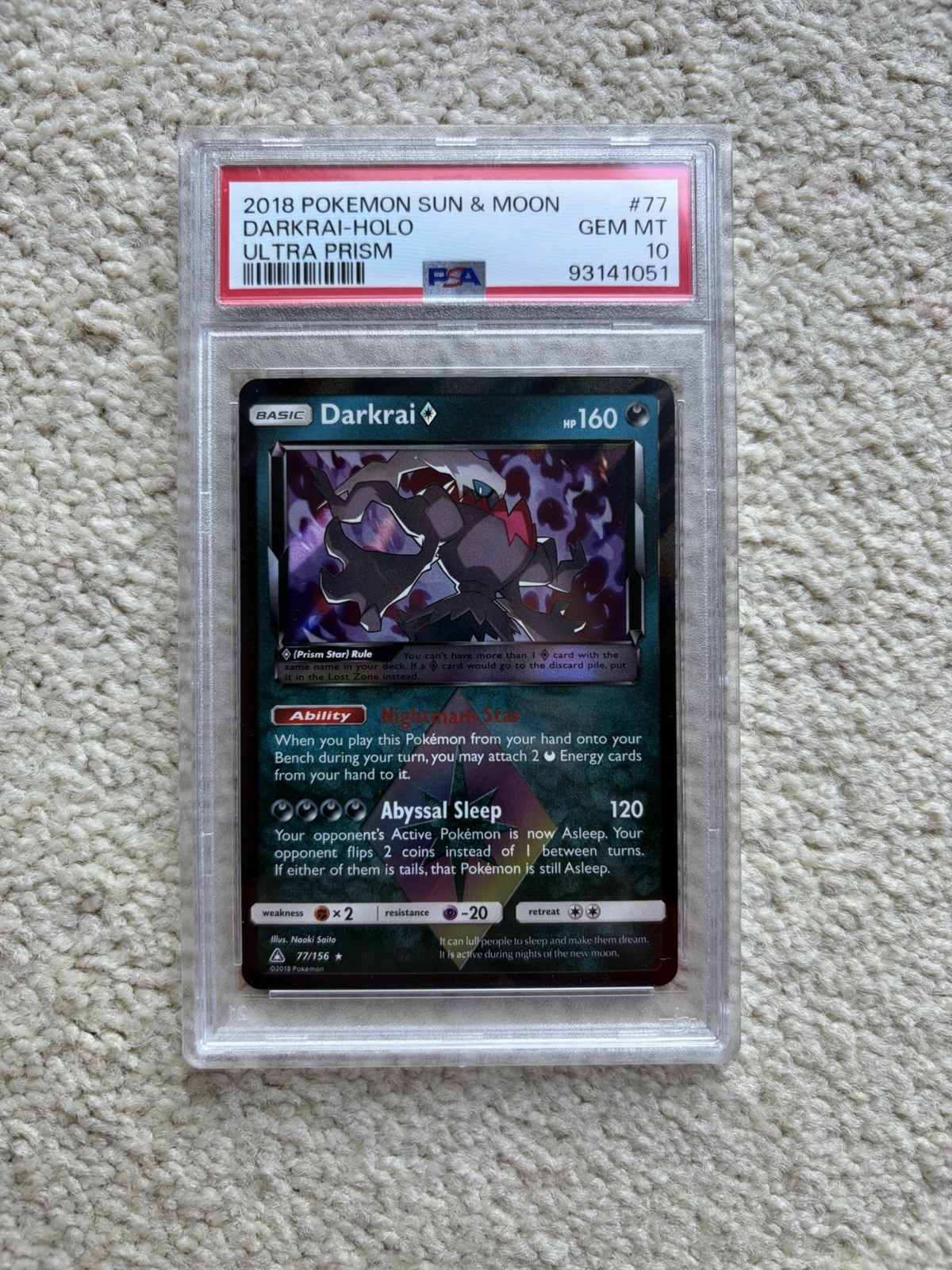 2018 Pokemon Sun & Moon Ultra Prism Darkrai-Holo 77