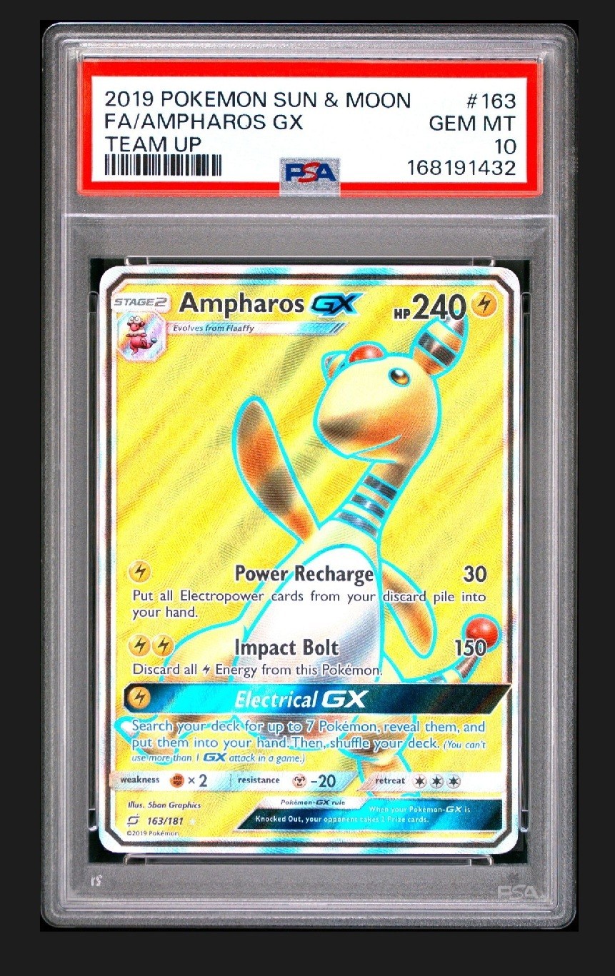 2019 Pokemon Sun & Moon Team Up Full Art/Ampharos GX 163