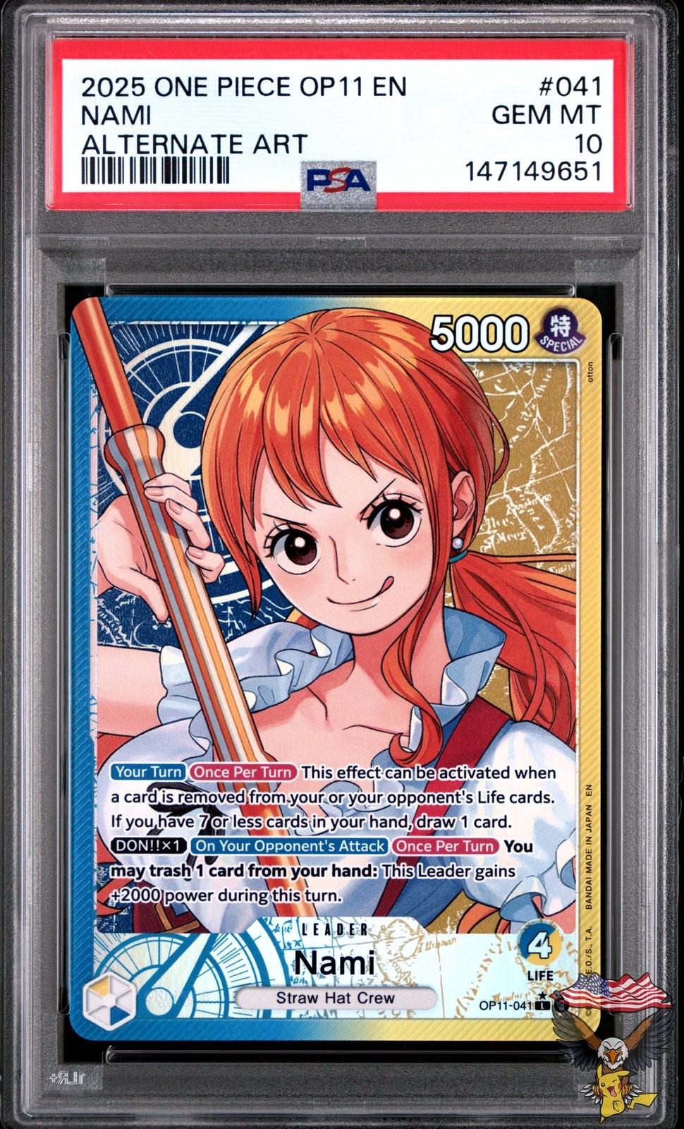 2025 One Piece OP11-A Fist of Divine Speed Nami Alternate Art 041