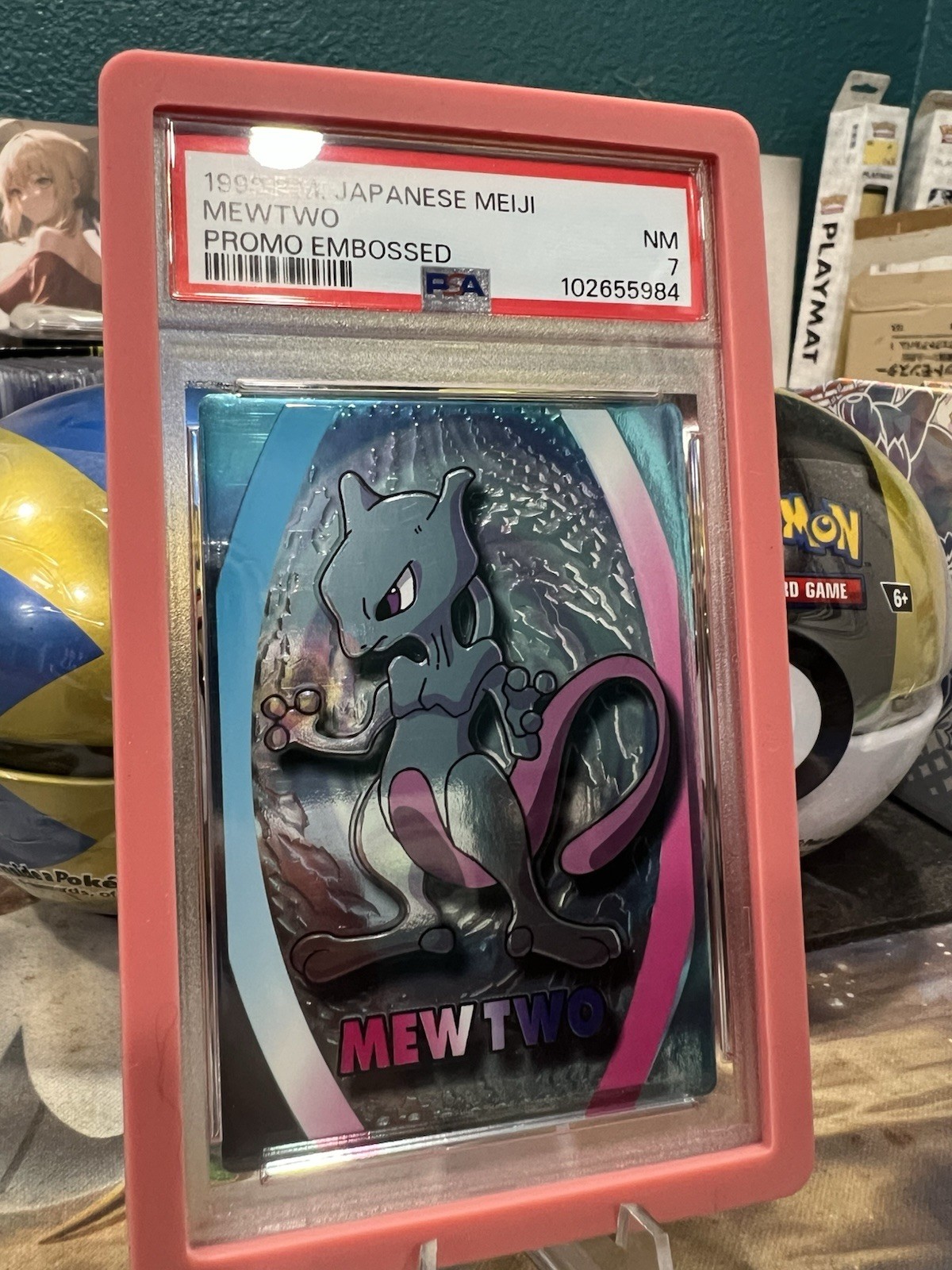 1999 Pokemon Japanese Meiji Promo Mewtwo Embossed