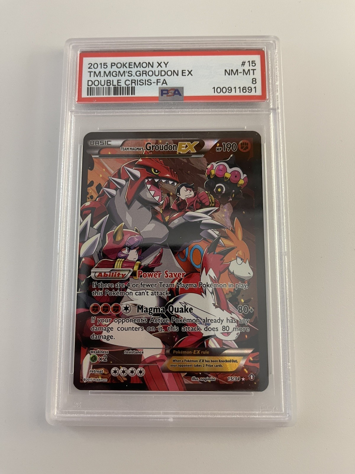 2015 Pokemon XY Double Crisis Full Art/Team Magma's Groudon EX 15
