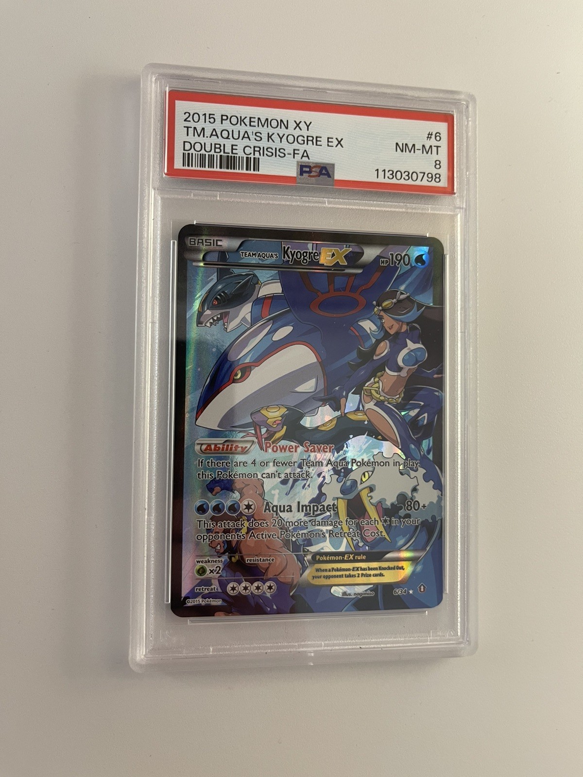 2015 Pokemon XY Double Crisis Full Art/Team Aqua's Kyogre EX 6