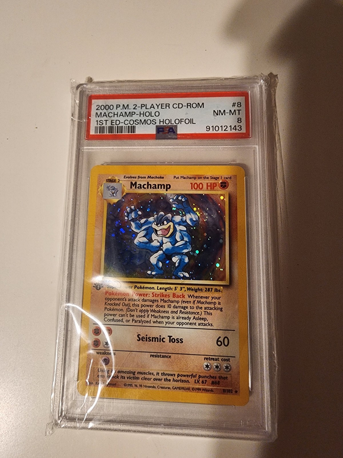 2000 Pokemon 2-Player CD-Rom Starter Set Machamp-Holo 1st Edition Cosmos Holofoil 8