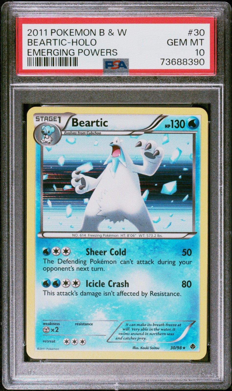 2011 Pokemon Black & White Emerging Powers Beartic-Holo 30