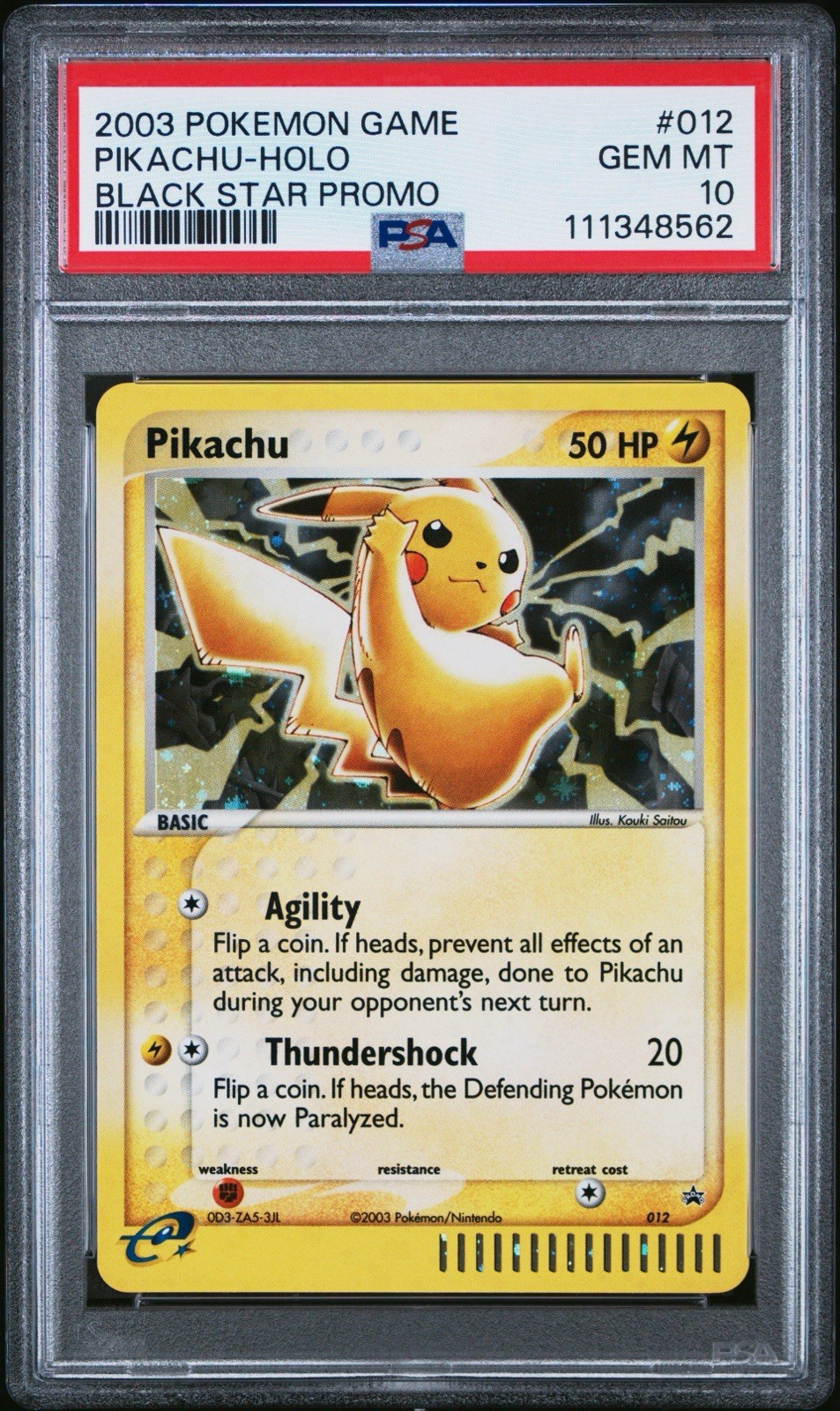 2003 Pokemon Black Star Promo Pikachu-Holo 012