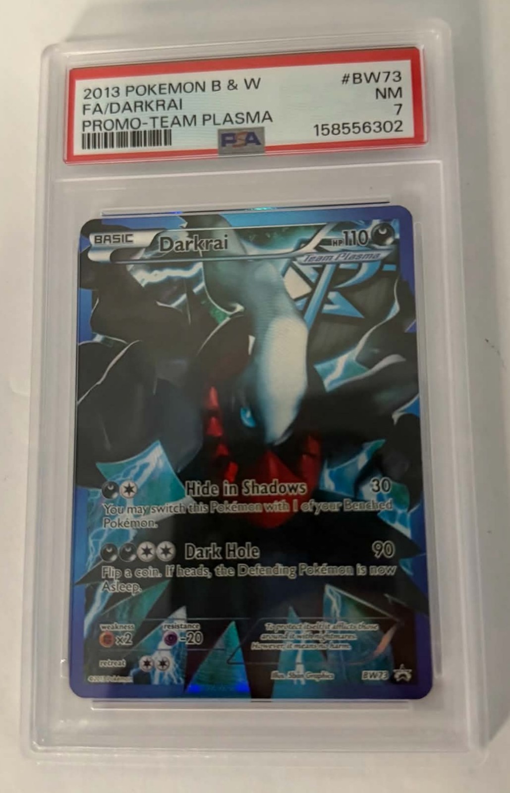 2013 Pokemon Black & White Promo Full Art/Darkrai Team Plasma BW73