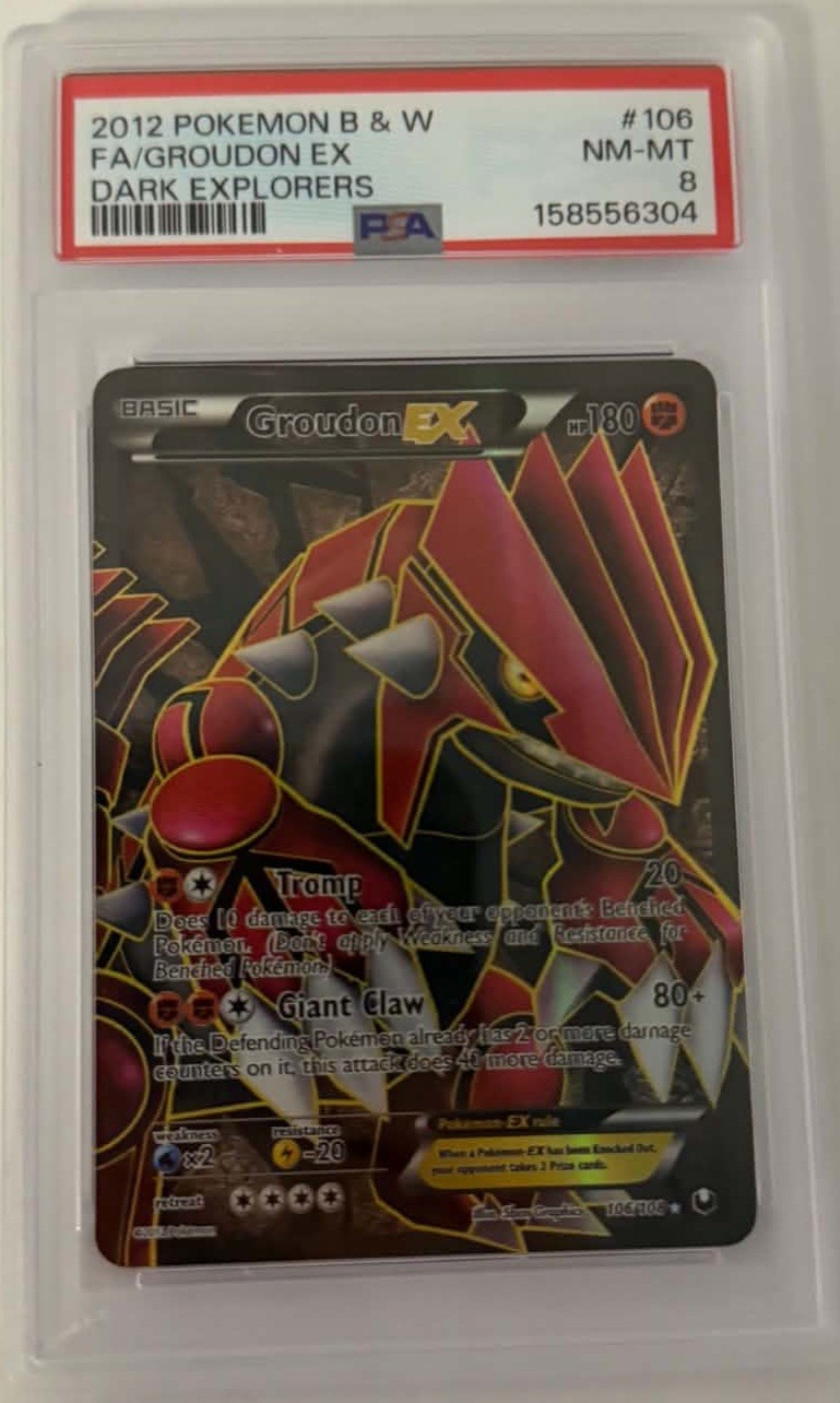 2012 Pokemon Black & White Dark Explorers Full Art/Groudon EX 106
